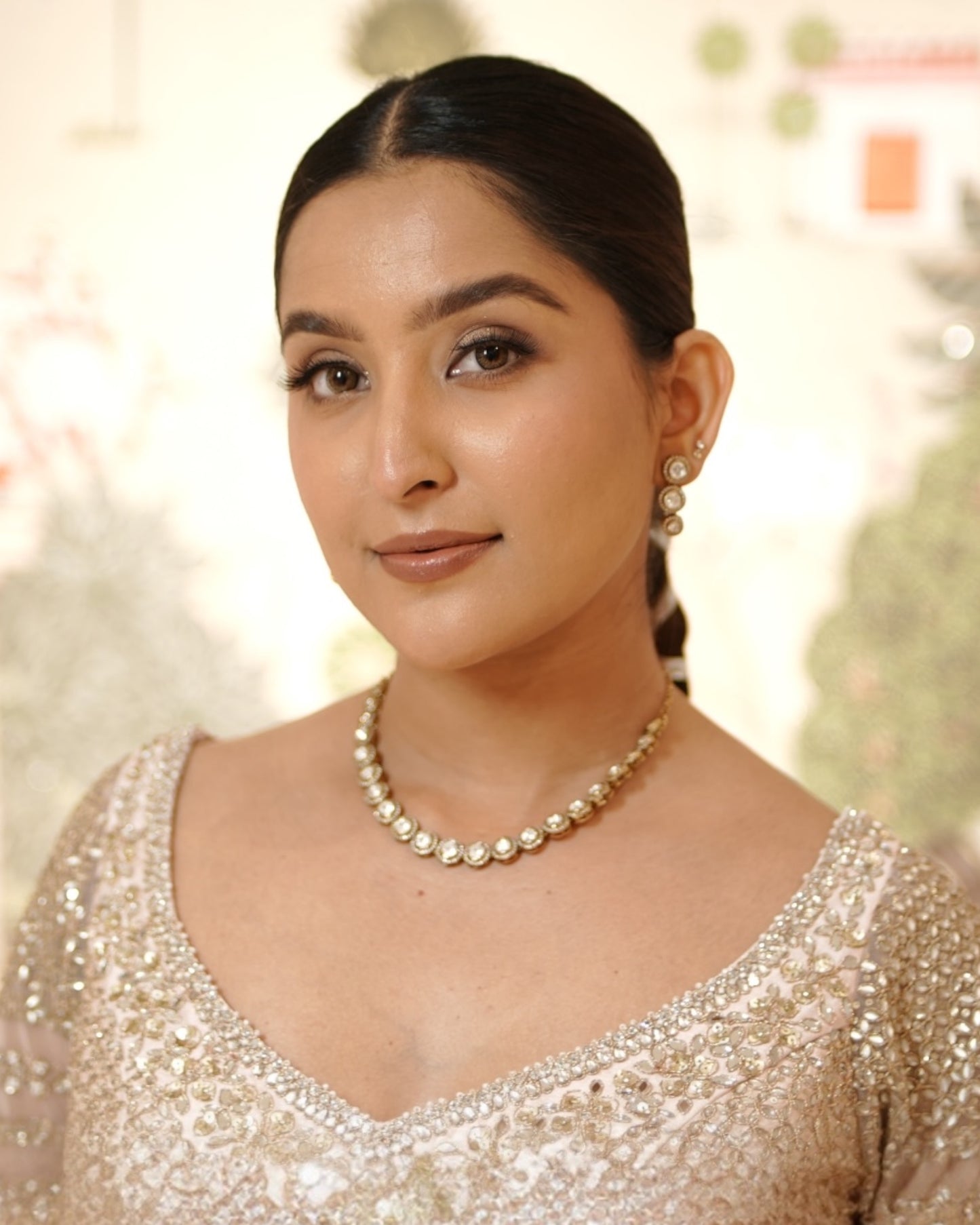 Prachi Polki Necklace with earrings