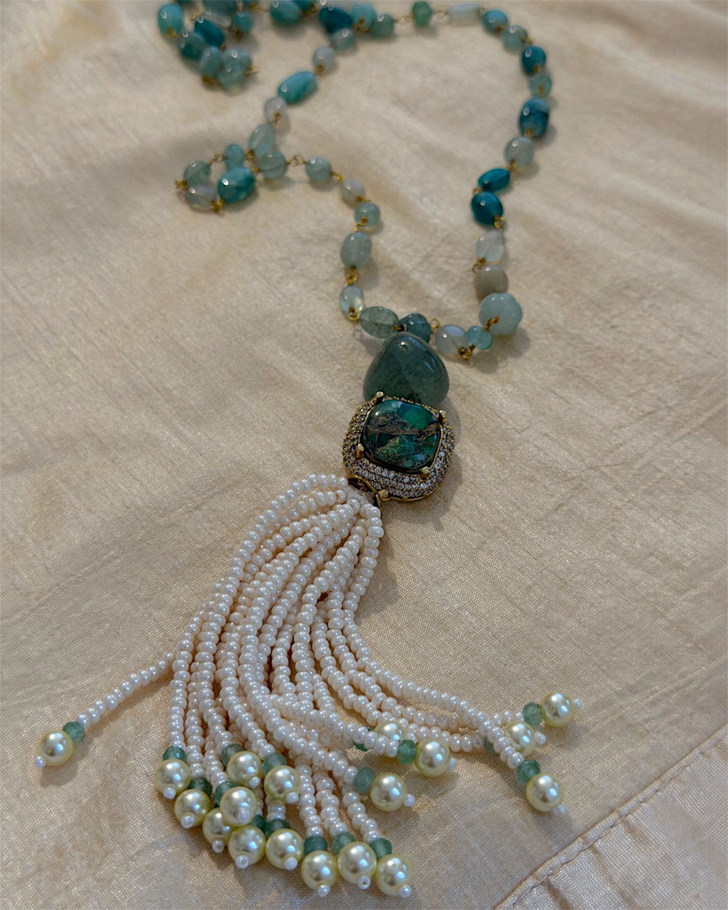 Sage Green Tassel Mala