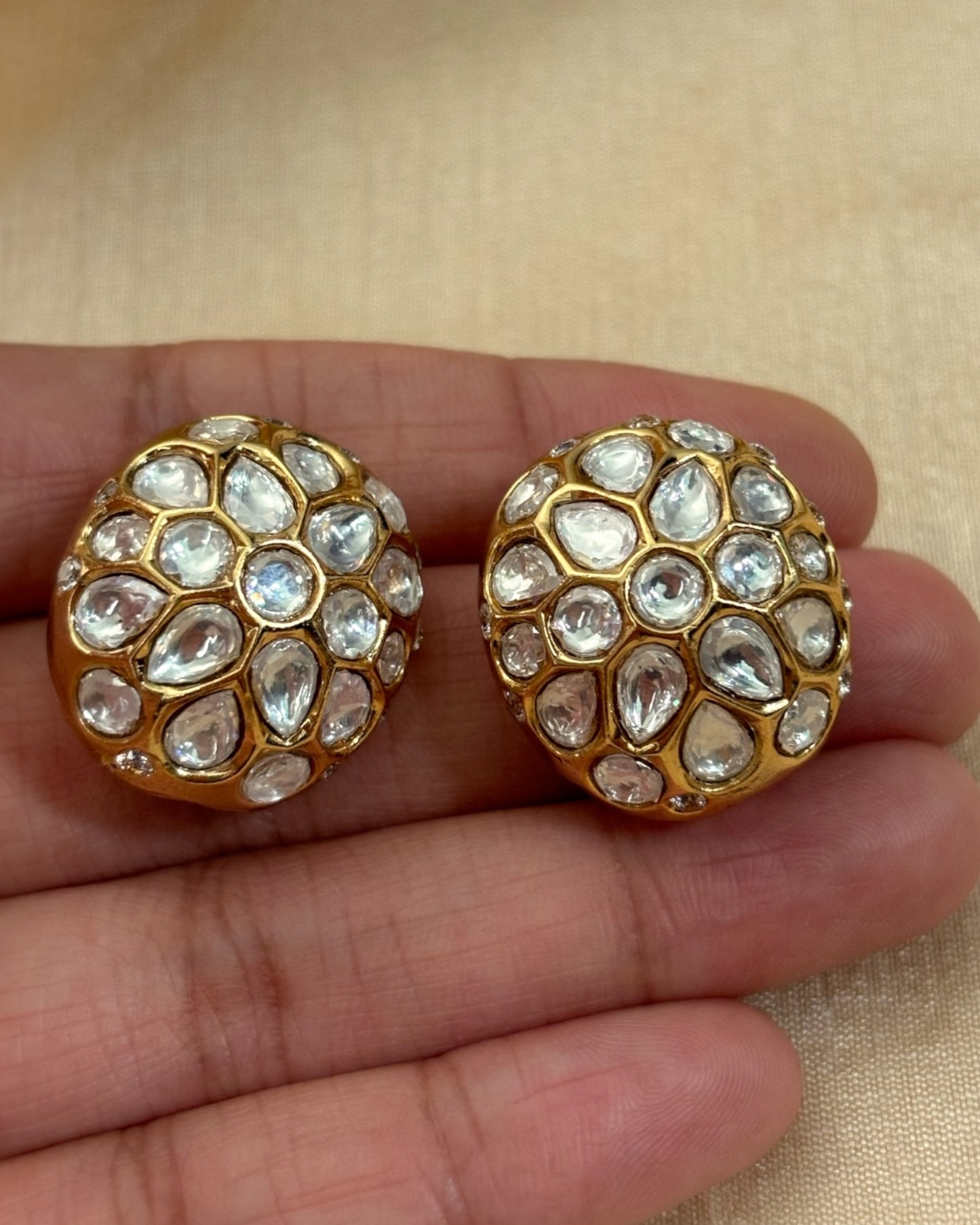 Deepa Oval Kundan Studs