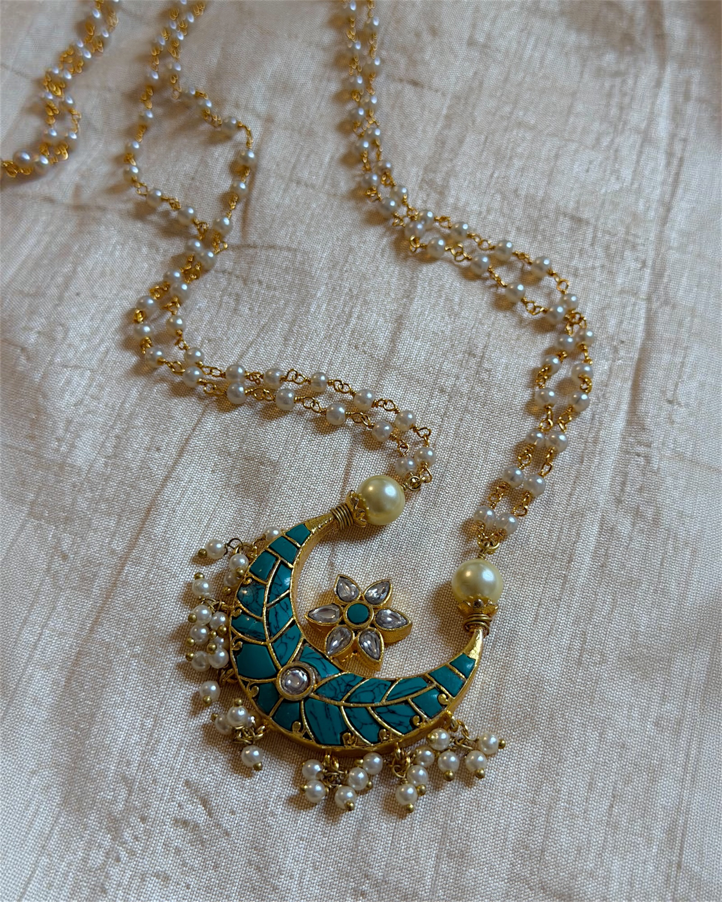 Shristi royal blue long necklace