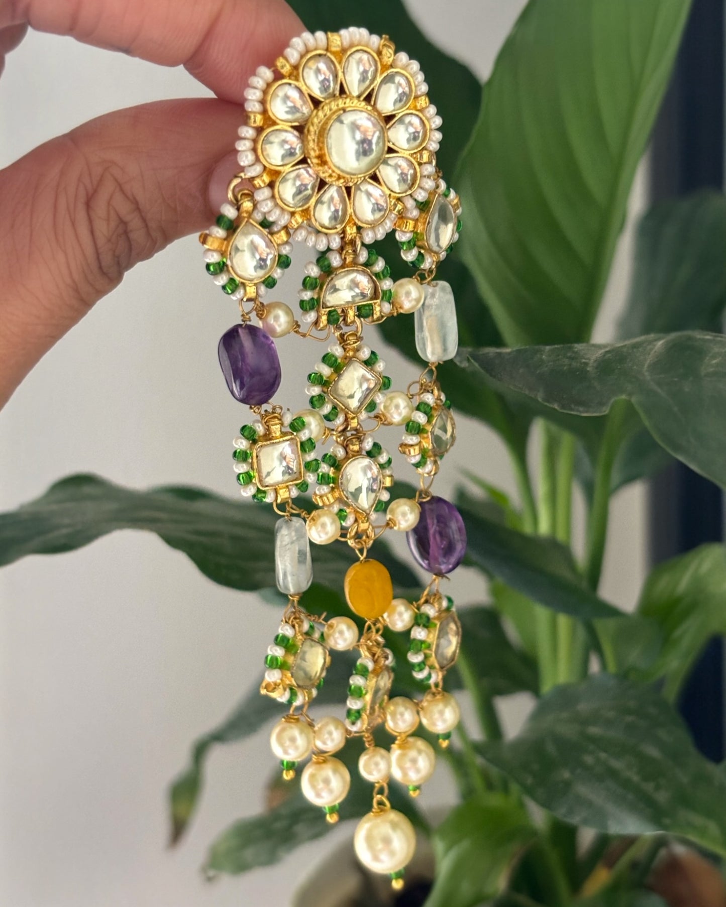 Madhuri Kundan long earirngs