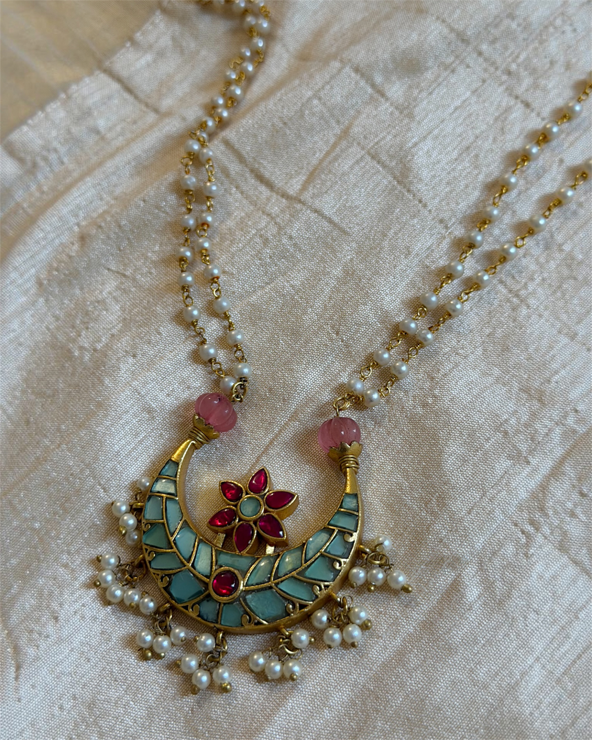 Shristi turquoise jadau neckpiece