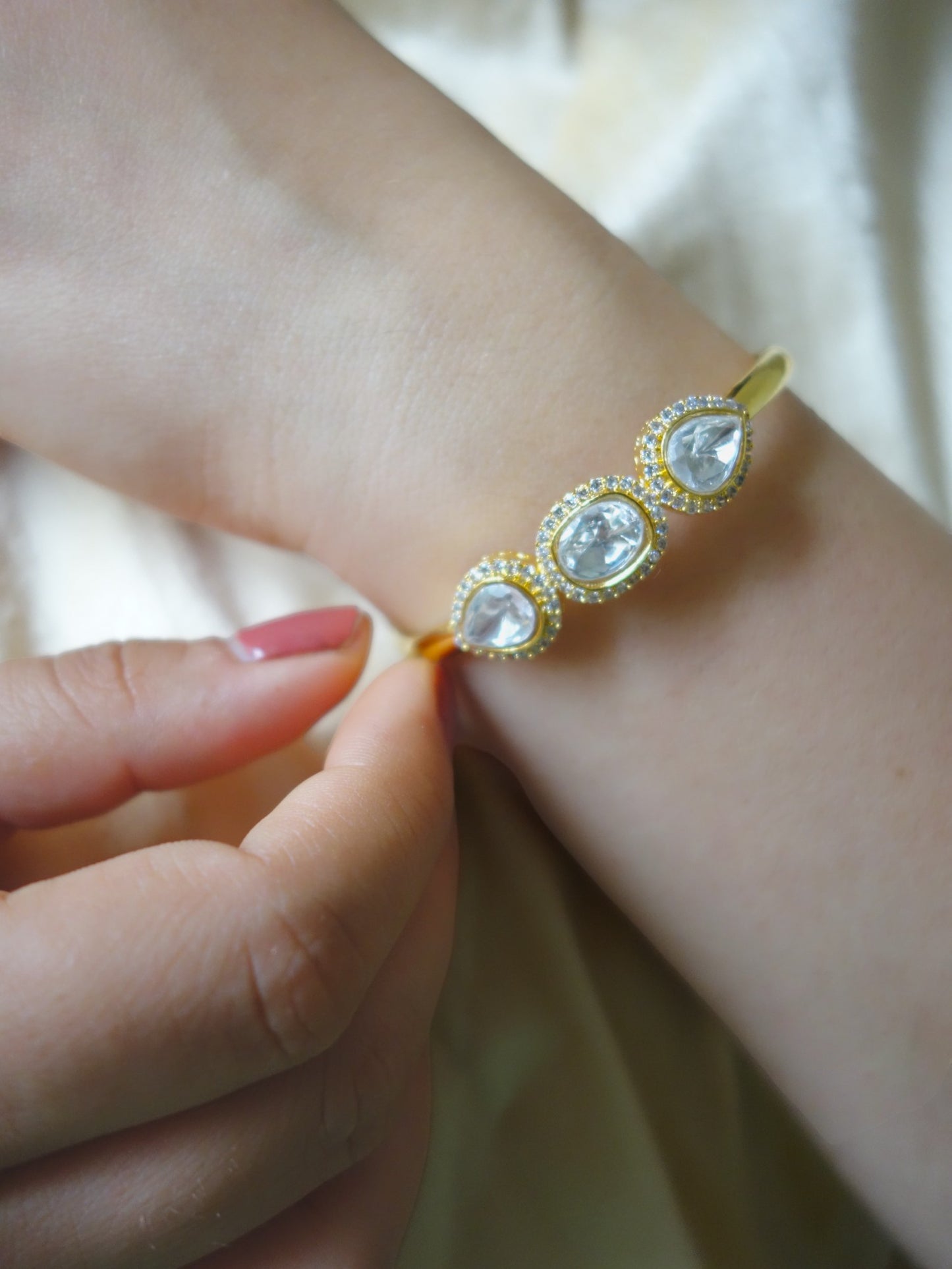 Triple Polki Bracelet