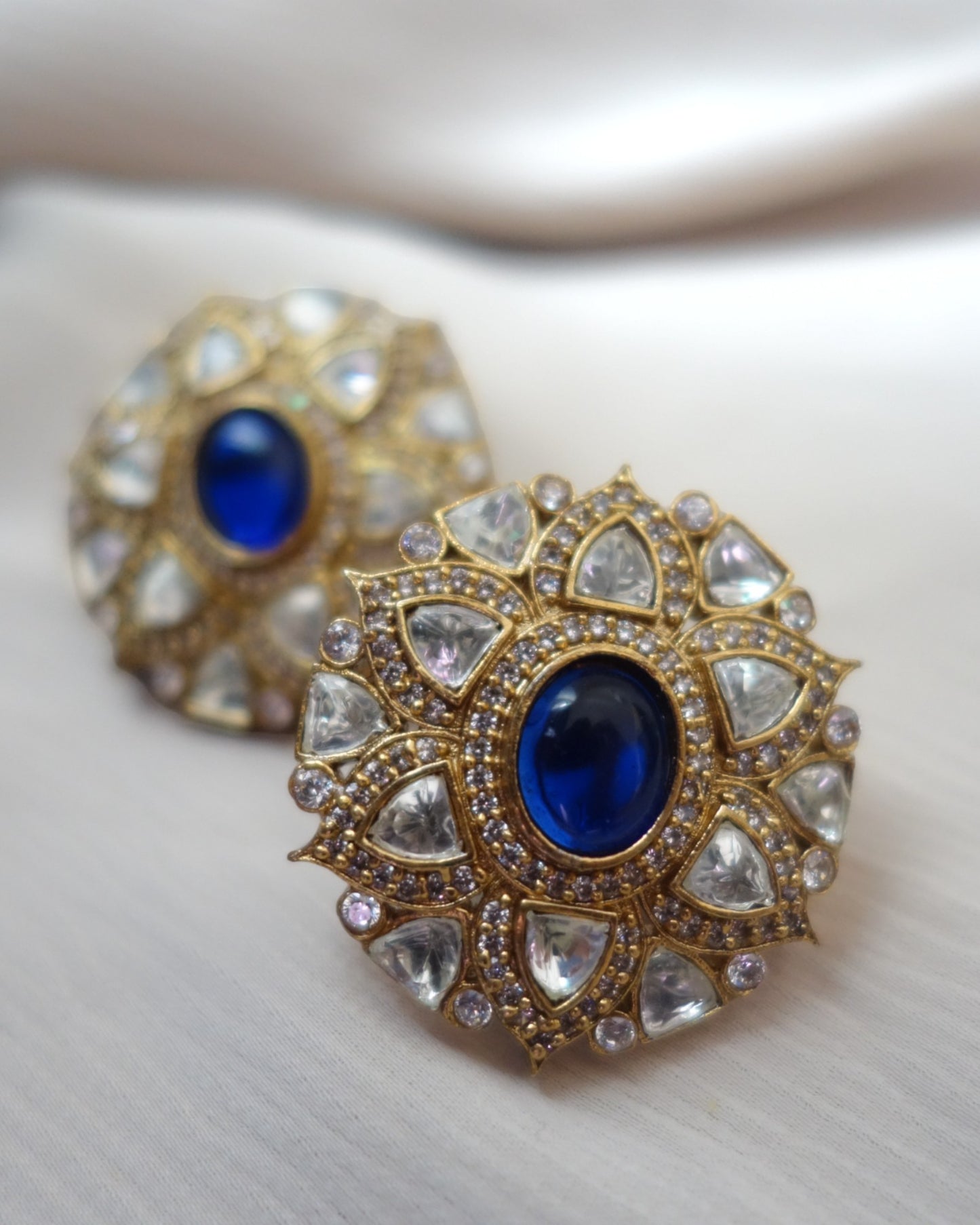 Dahliya Polki Kudan Studs