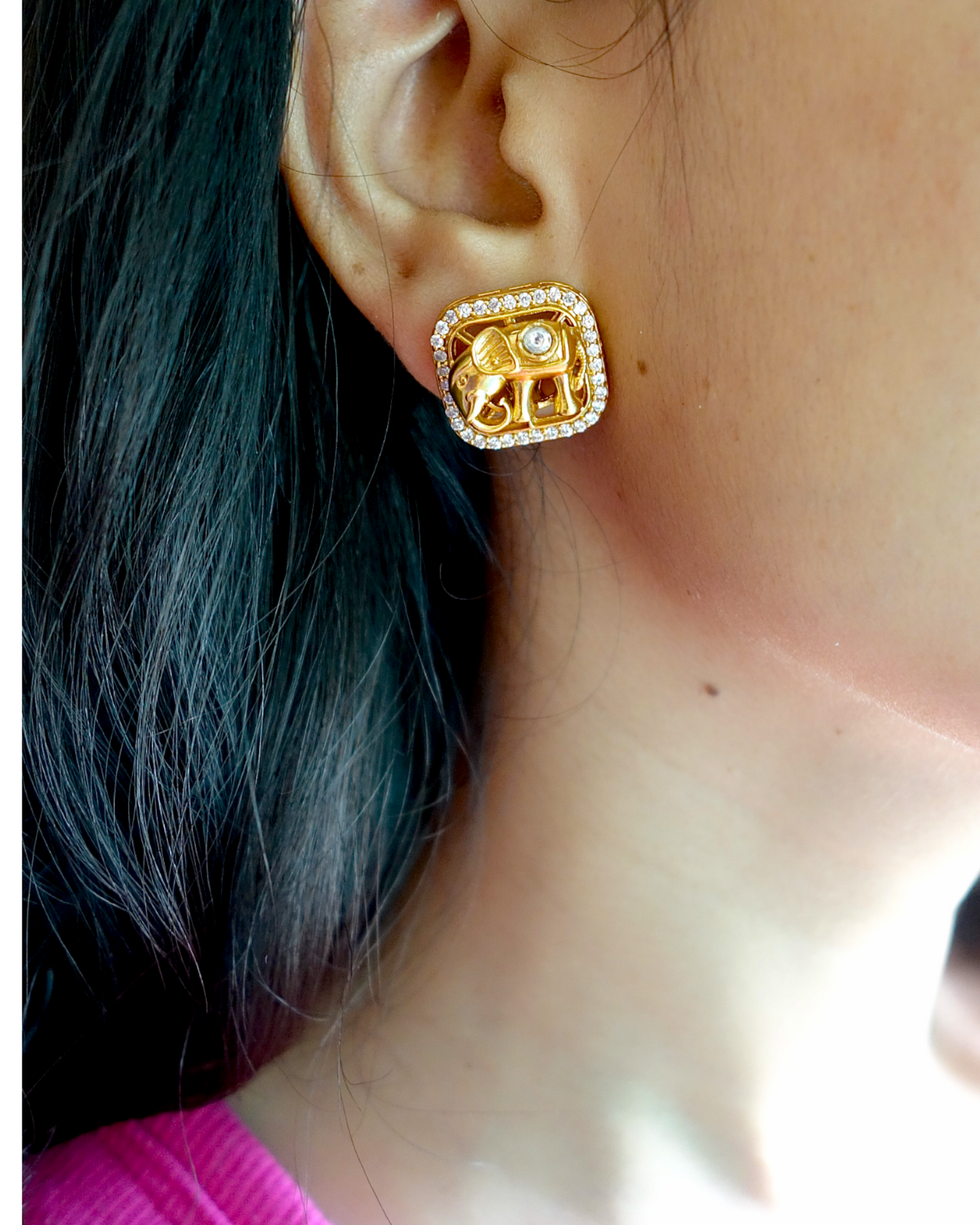 Mini Gaja Kundan Studs