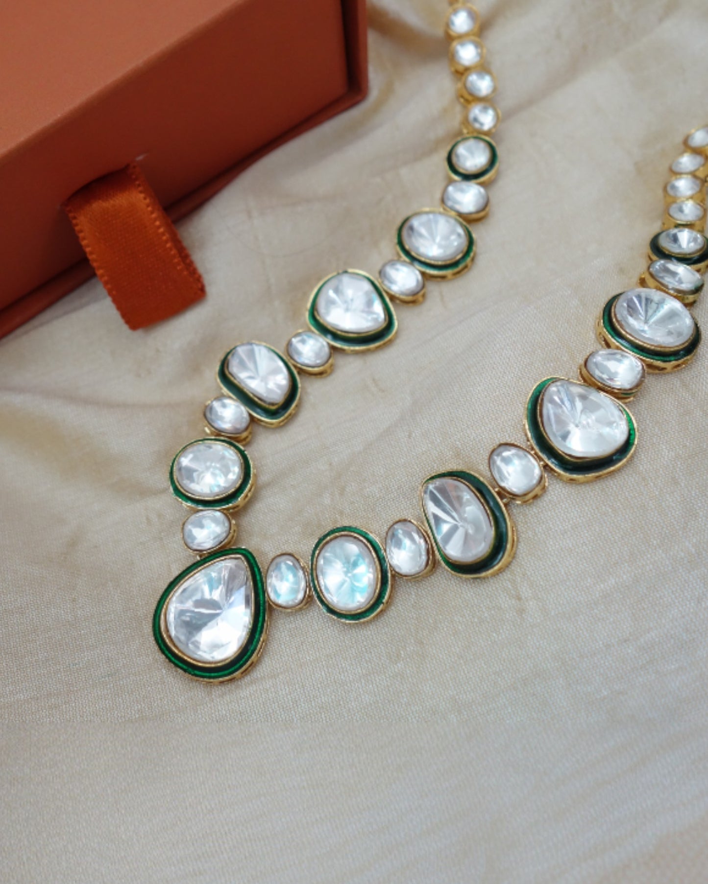 Kusha All Polki Necklace with Earrings