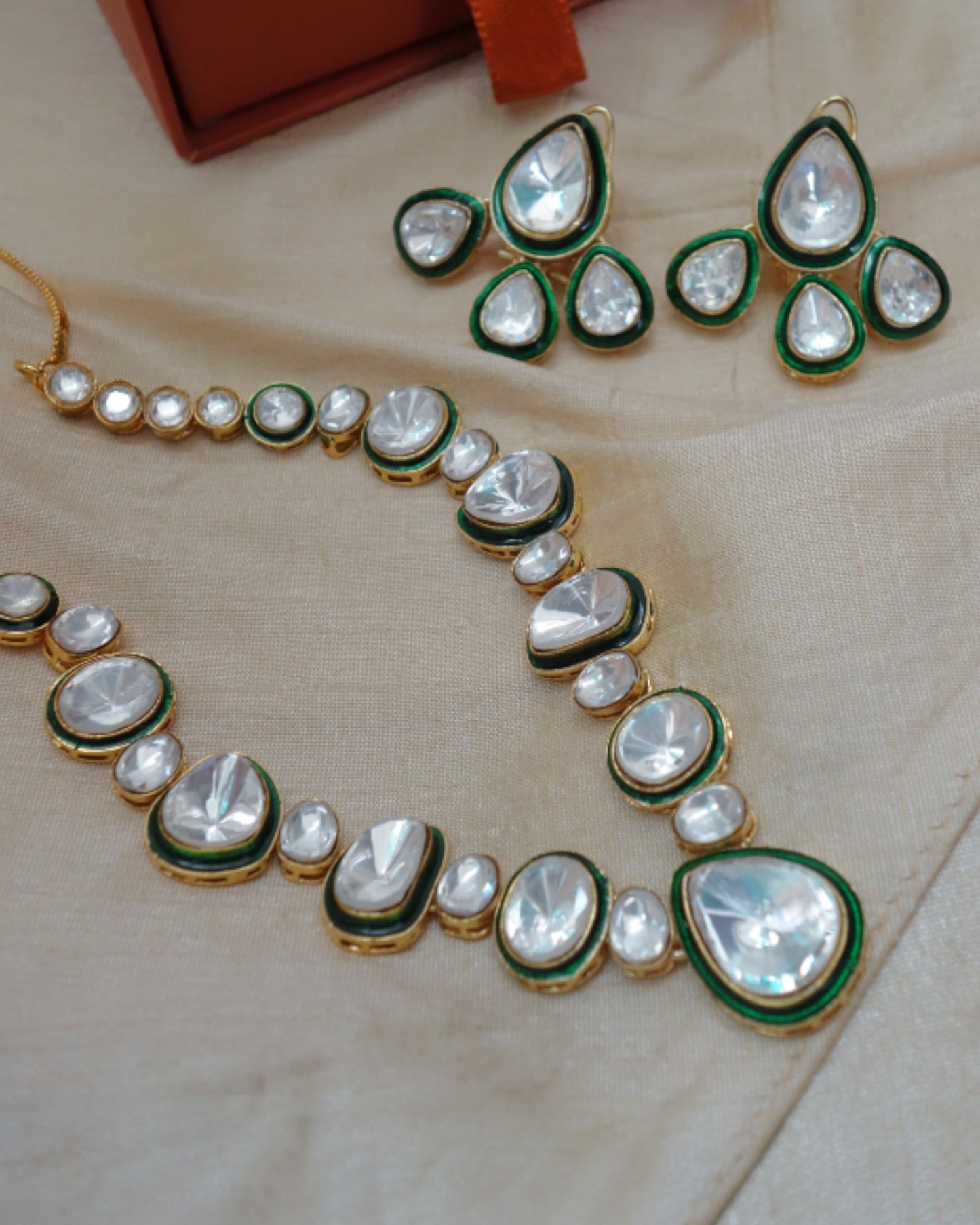 Kusha All Polki Necklace with Earrings