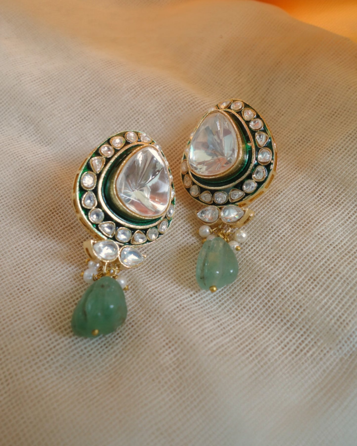 Gopi Polki Studs with Drops