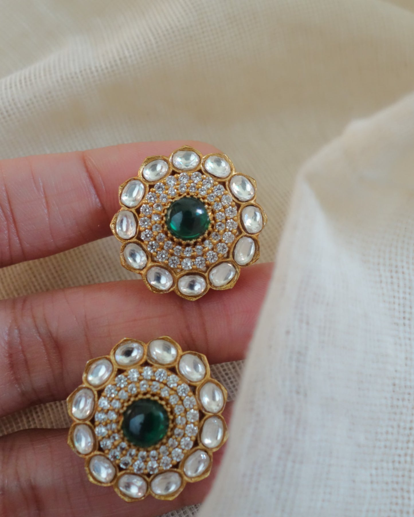 Anushka Flower Shaped Kundan Studs