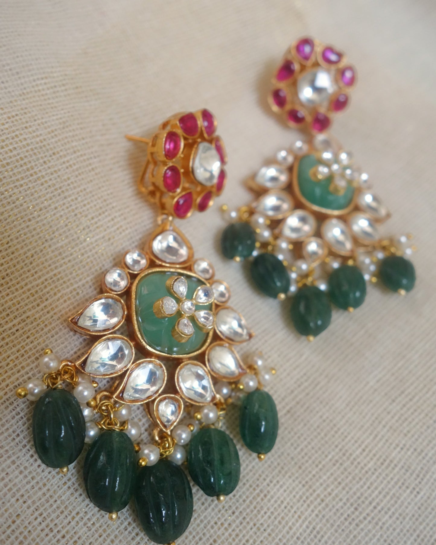 Manya Polki Long Earrings
