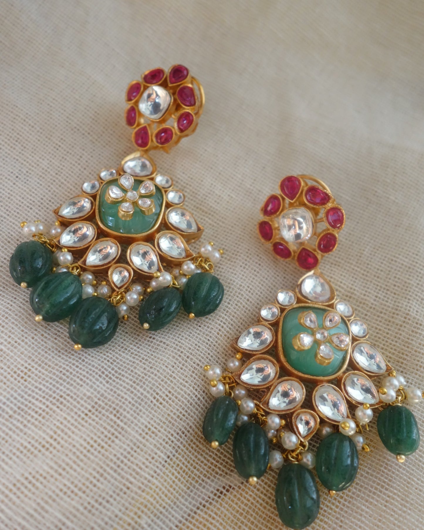 Manya Polki Long Earrings