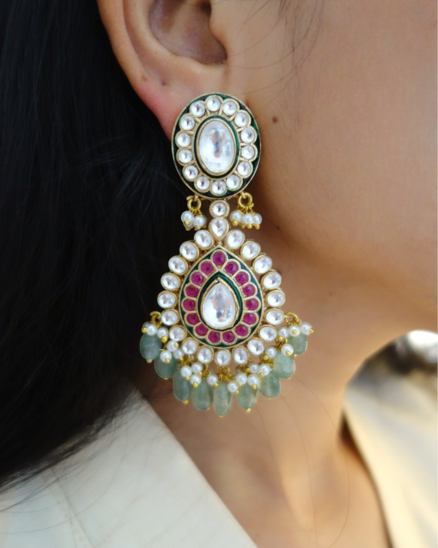 Vidhi Kundan Festive Earrings