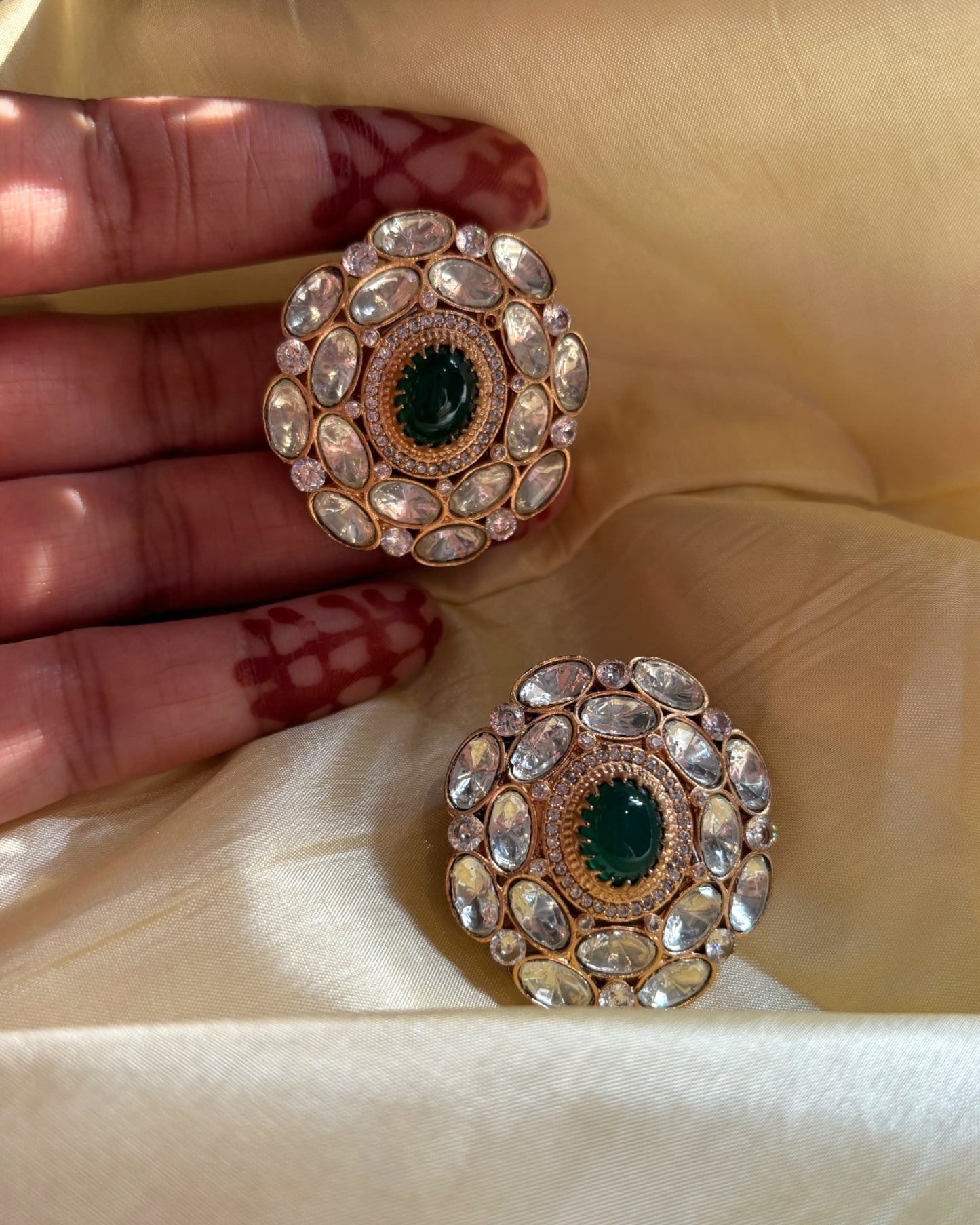 Kashvi Oversized Kundan Studs
