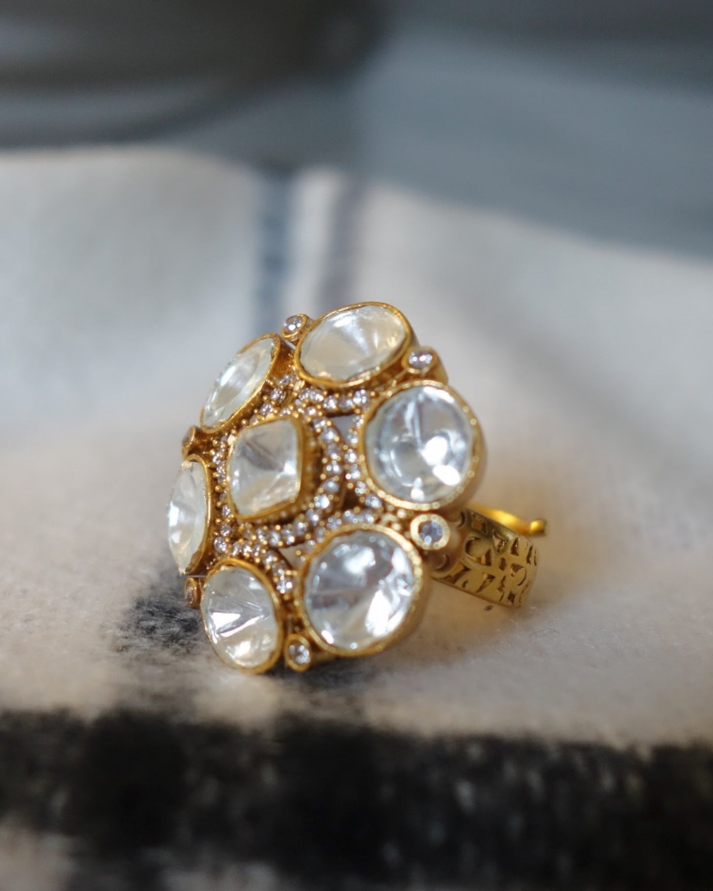 Janvi Moissanite Polki Ring