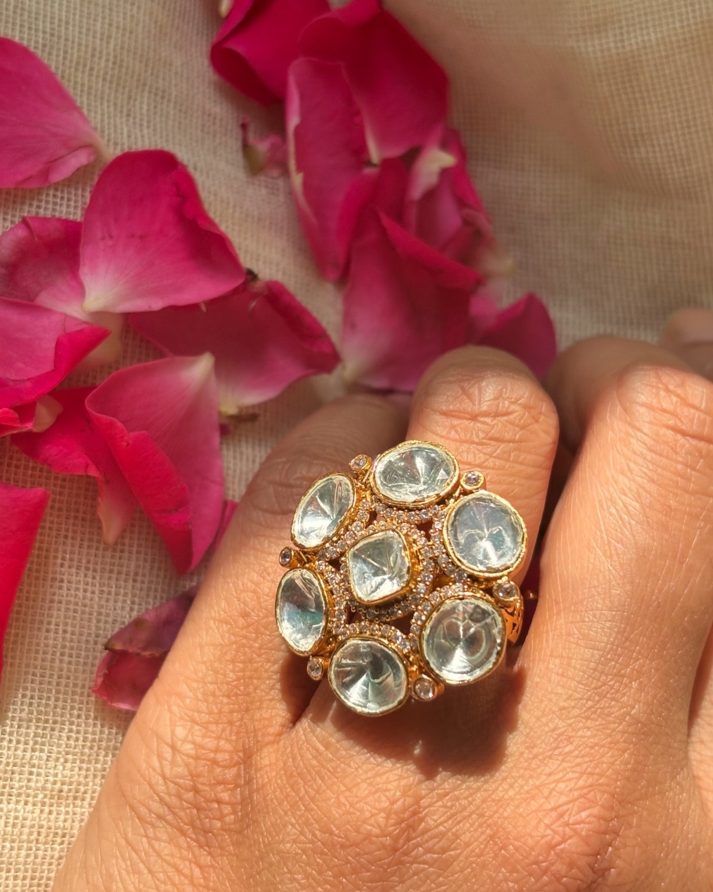 Janvi Moissanite Polki Ring