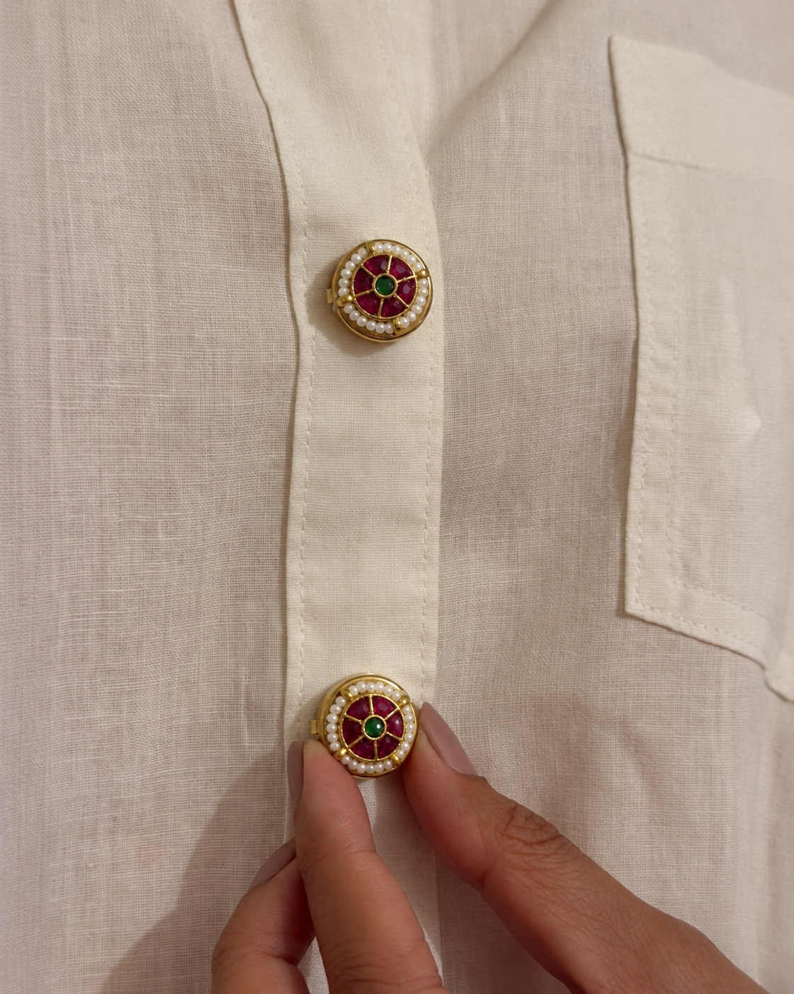 Chakra Ruby Button Clips (set of 2)