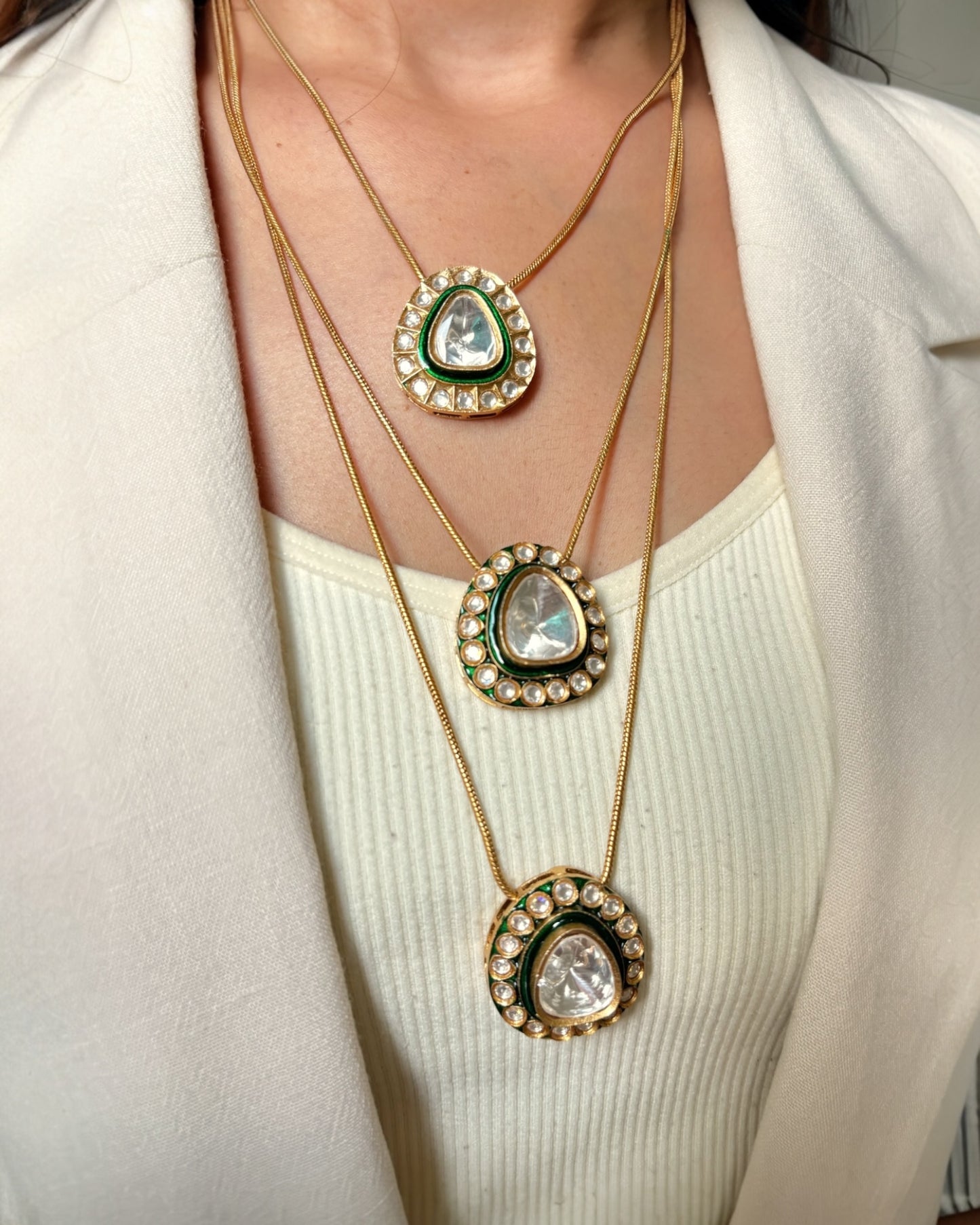 Tripti Three Layered Necklace with Studs
