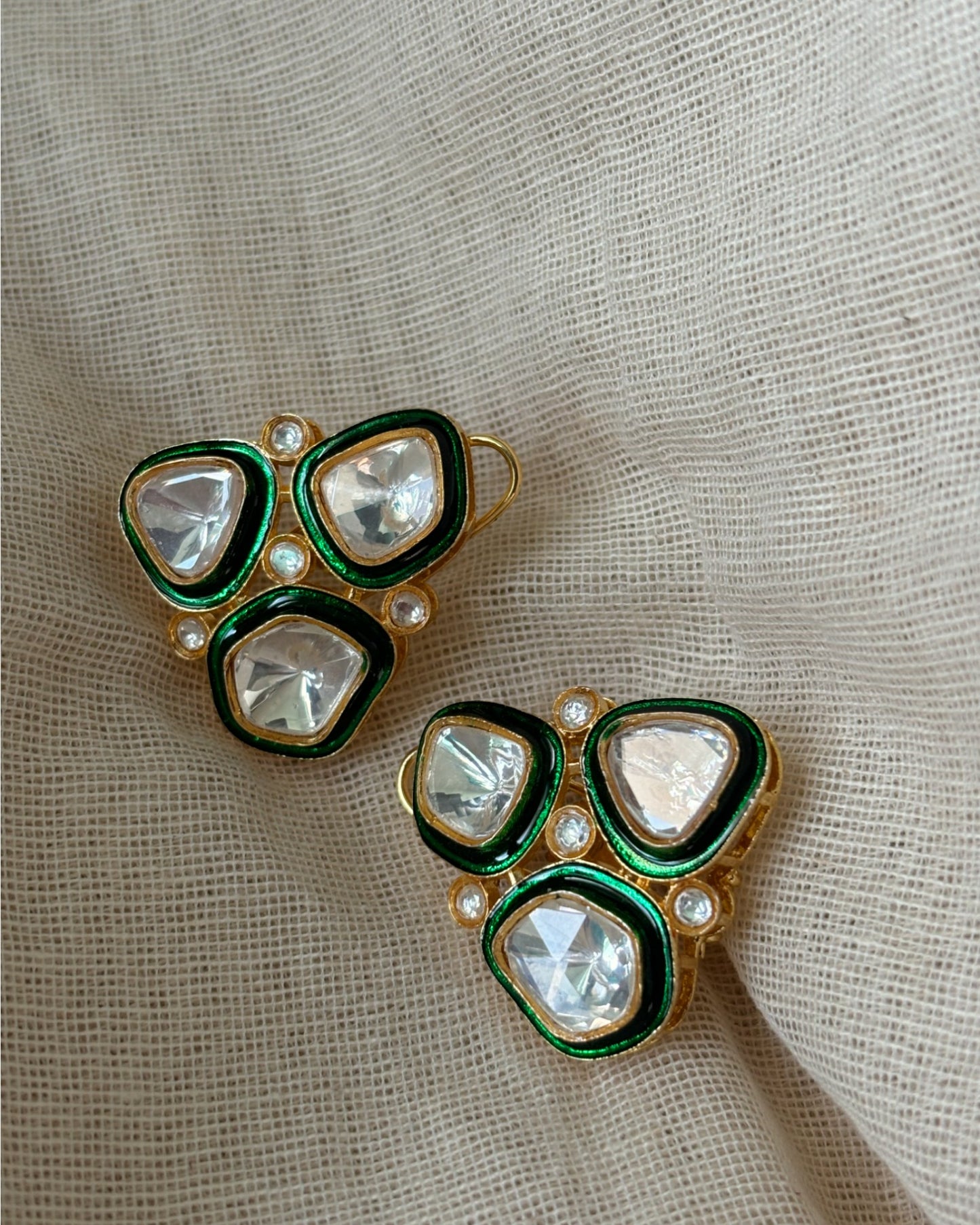 Karishma Triple Polki Studs