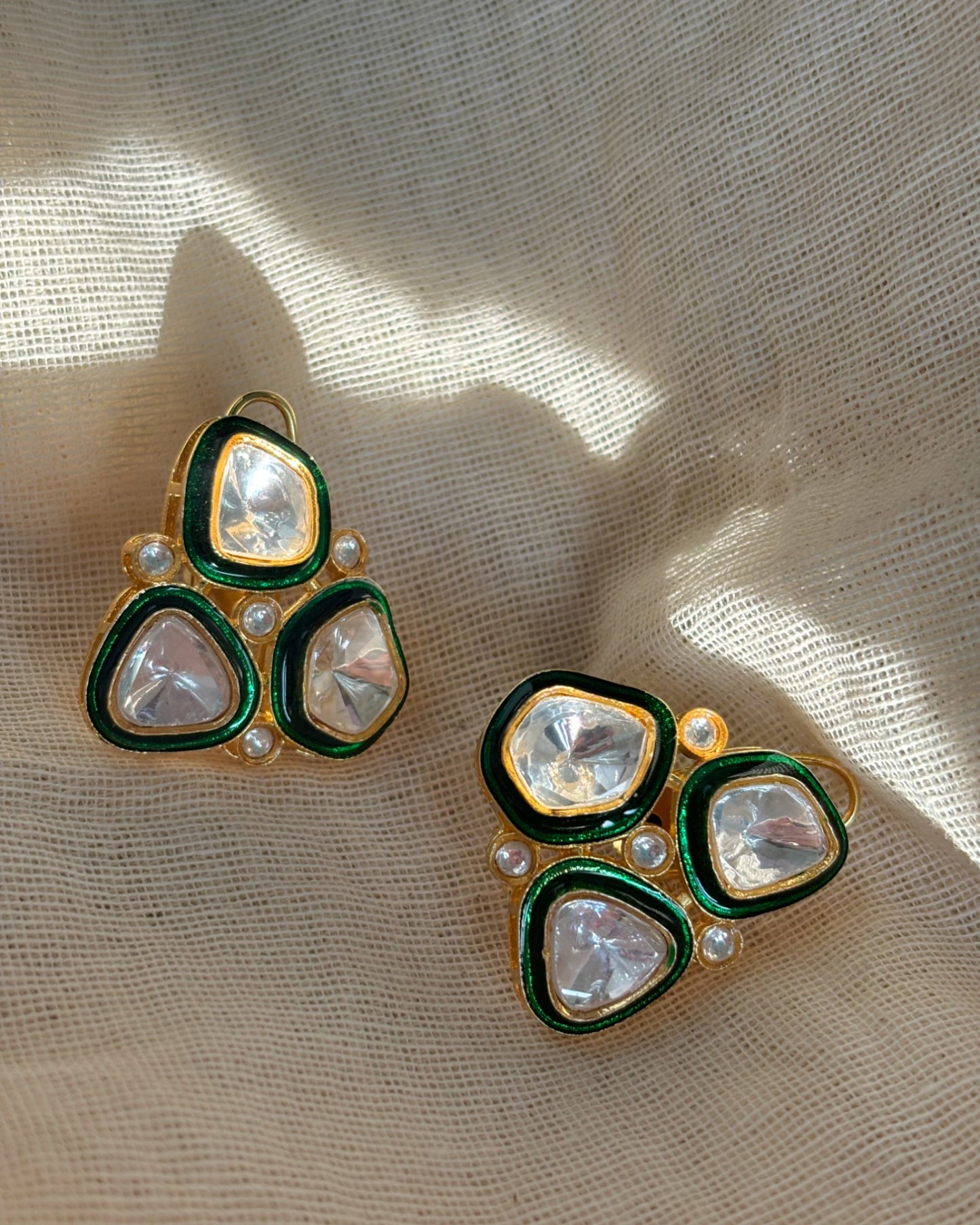 Karishma Triple Polki Studs