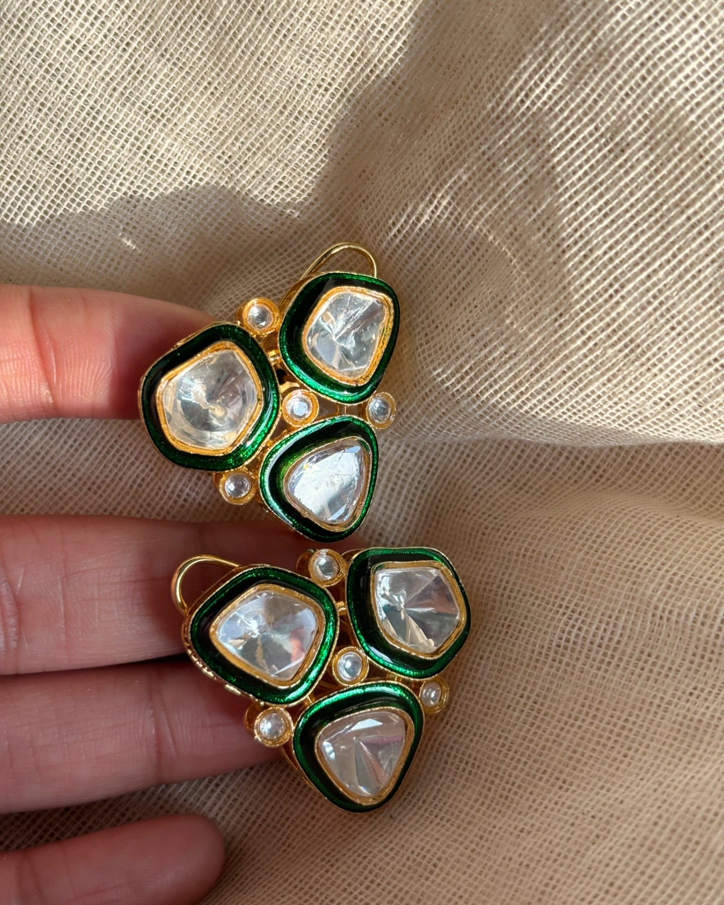 Karishma Triple Polki Studs