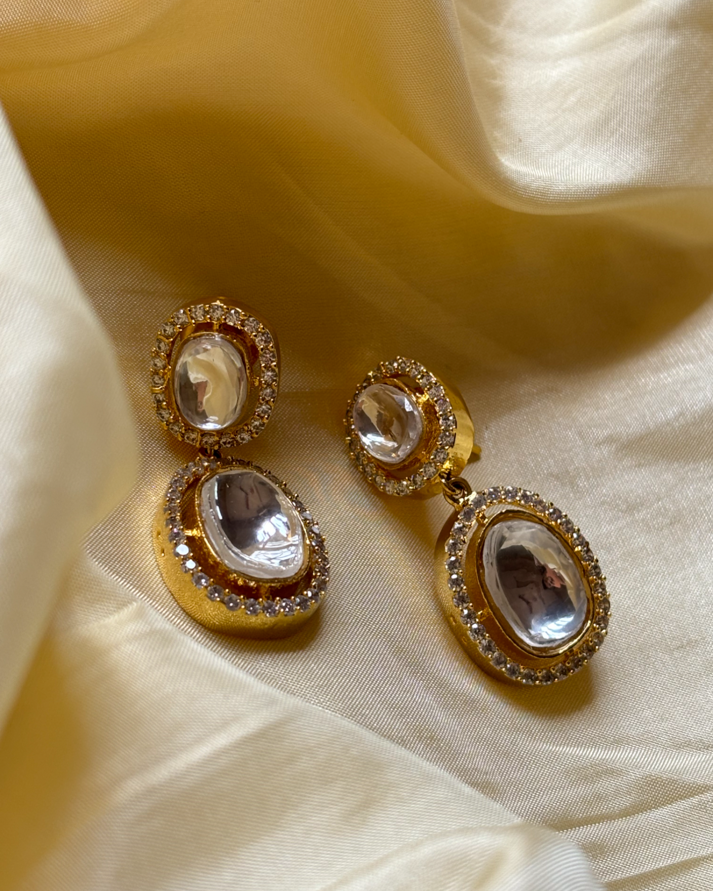 Sona Polki Drop Earrings