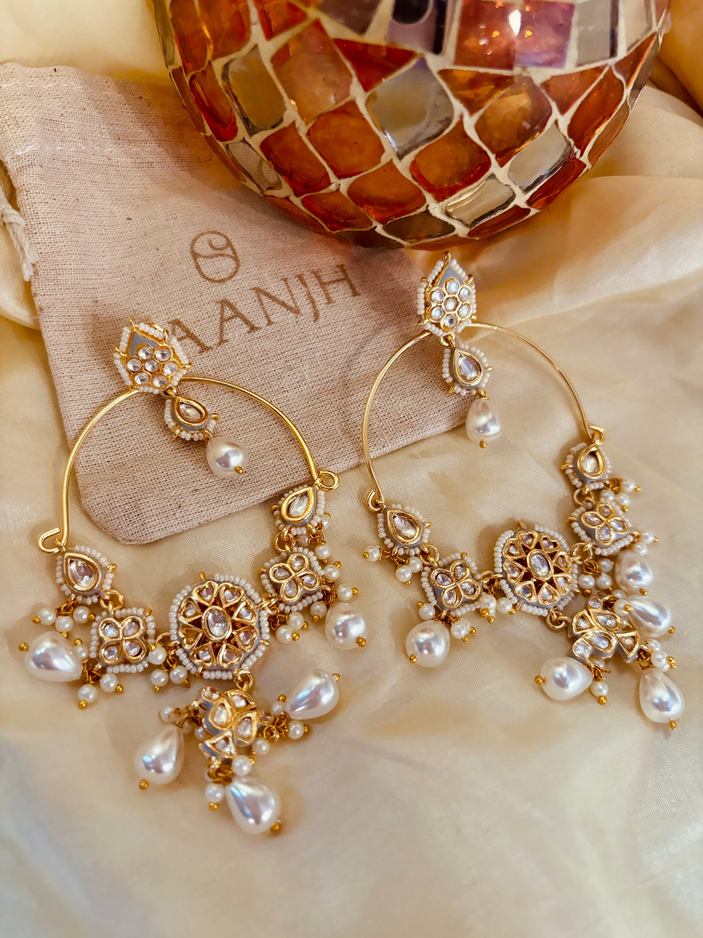 Divya Long Kundan Chandbaalis