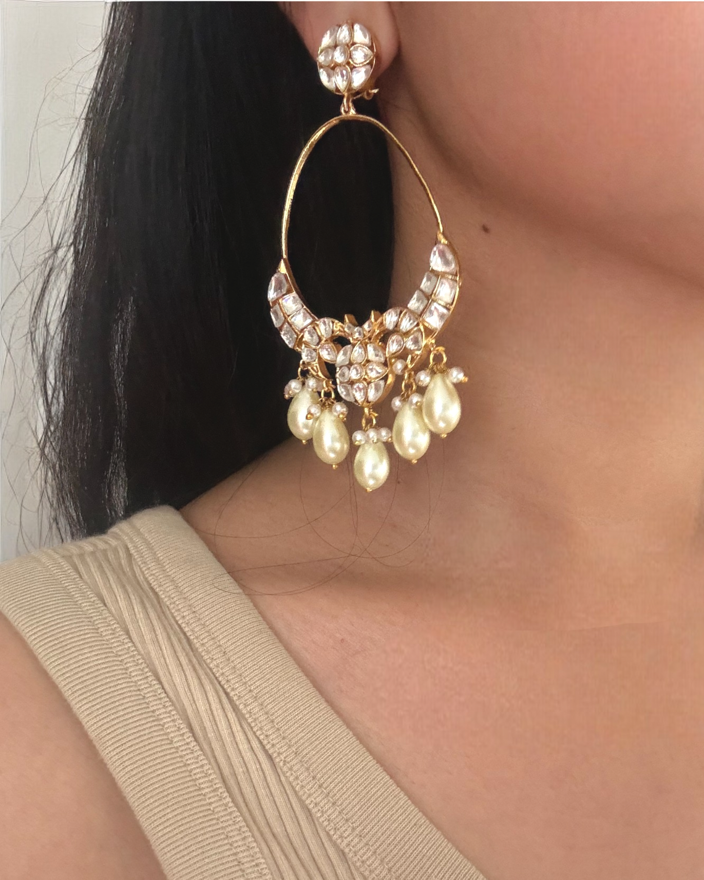 Mogra Kundan Long Chandbaalis