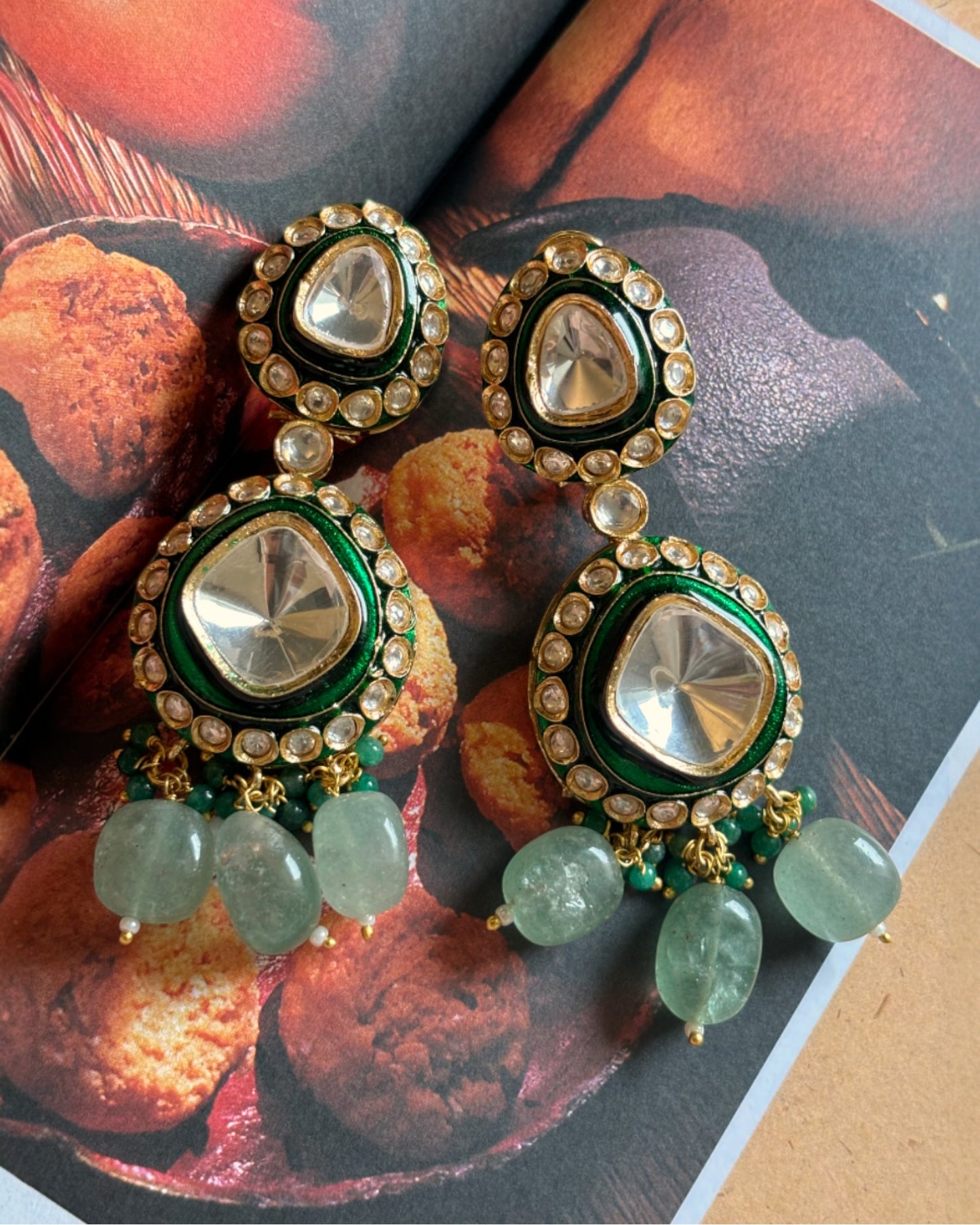 Ramya Kundan Meenkari Earrings