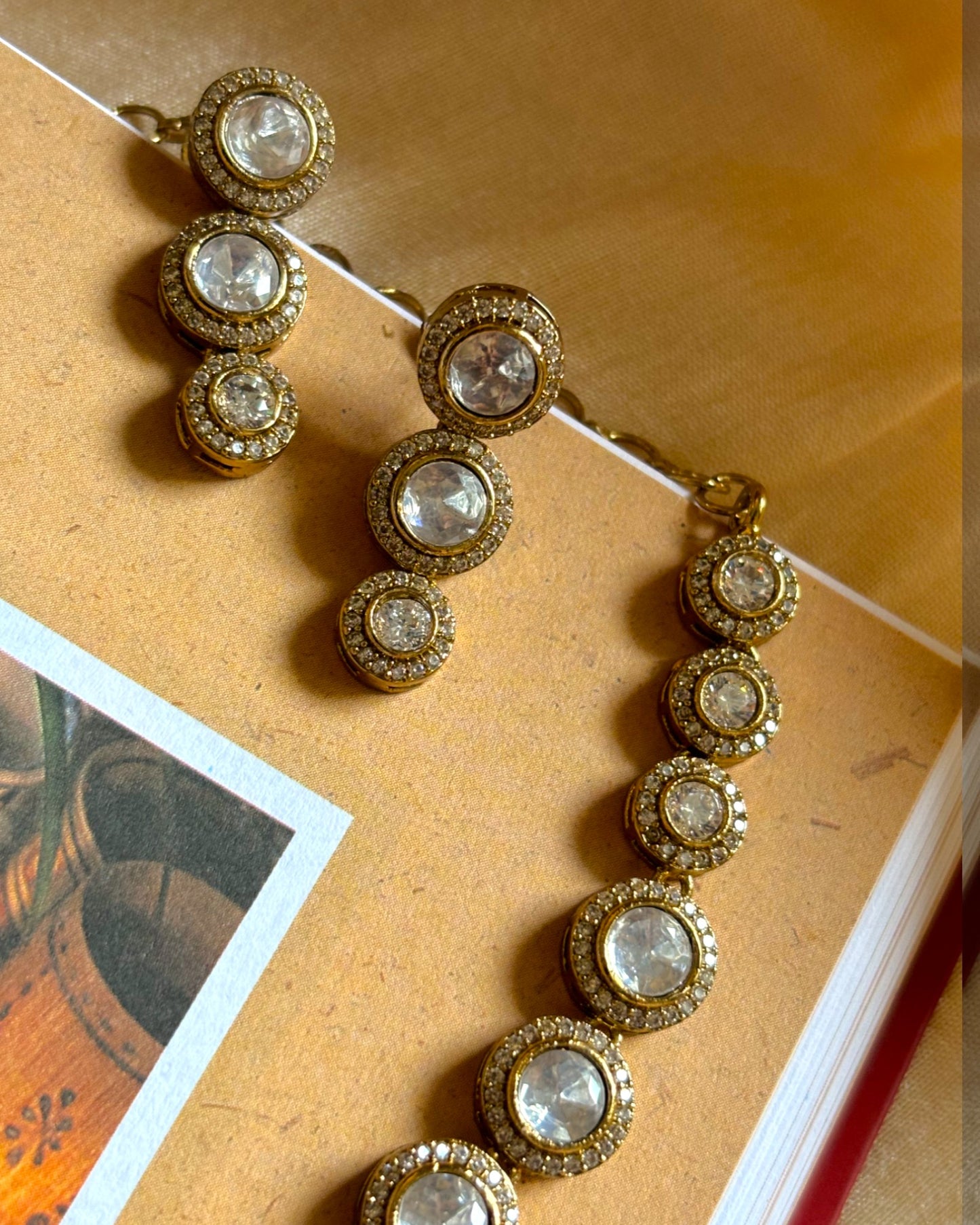 Prachi Polki Necklace with earrings