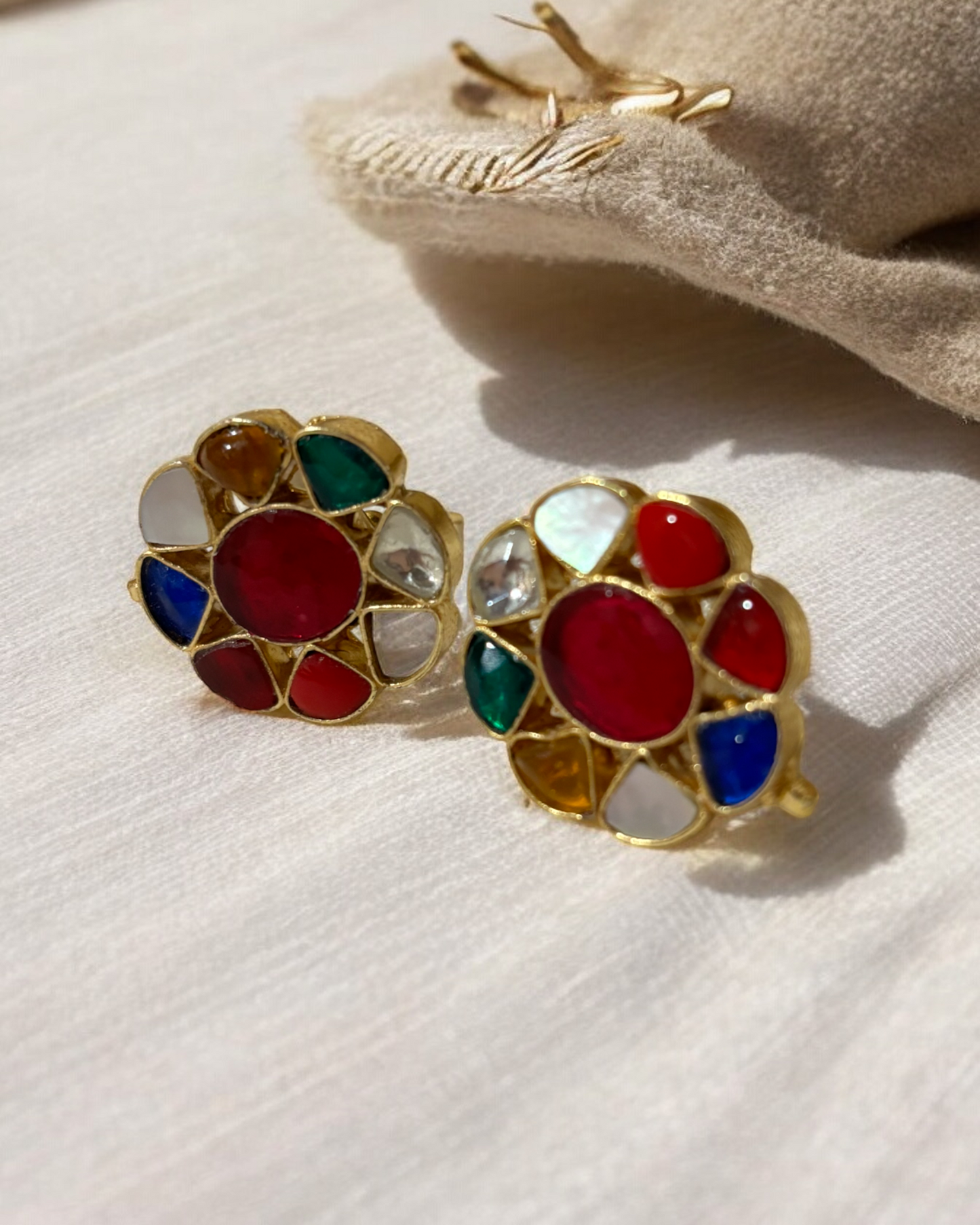 Navratna Kundan Studs