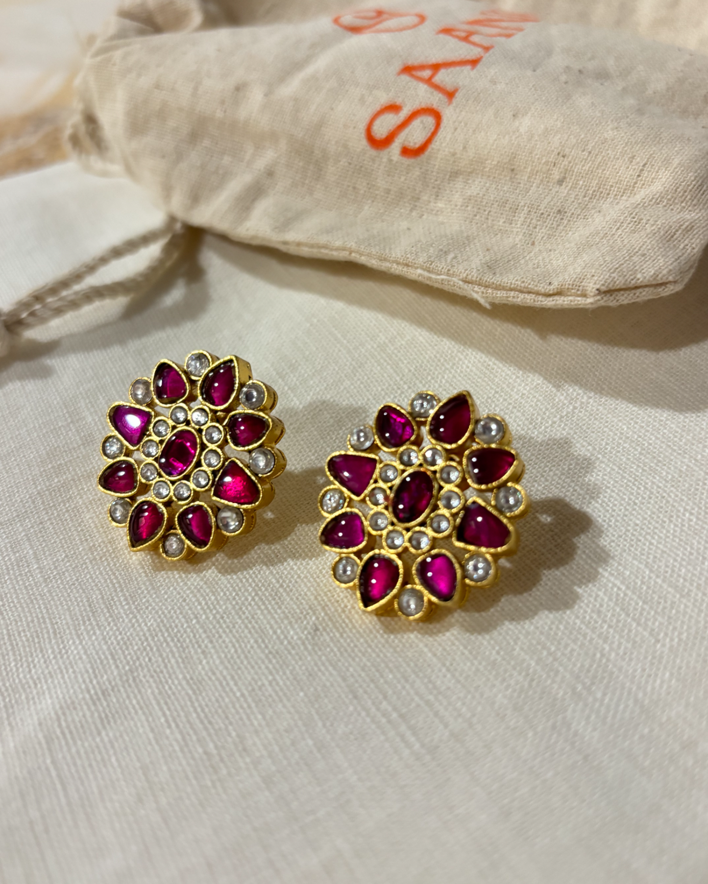 Rani Eight Petal Kundan Studs