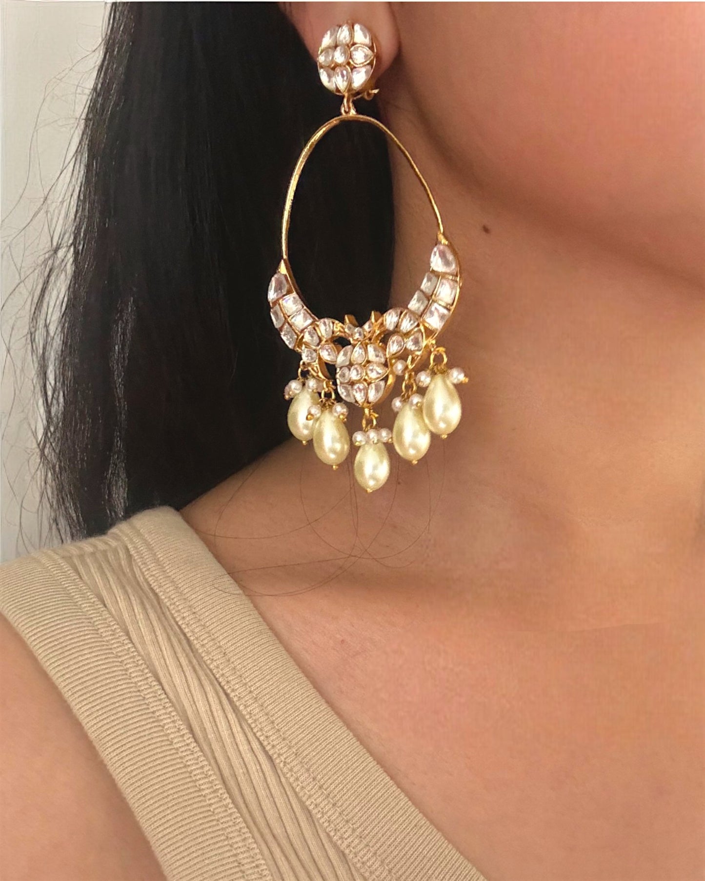 Mogra Kundan Long Chandbaalis