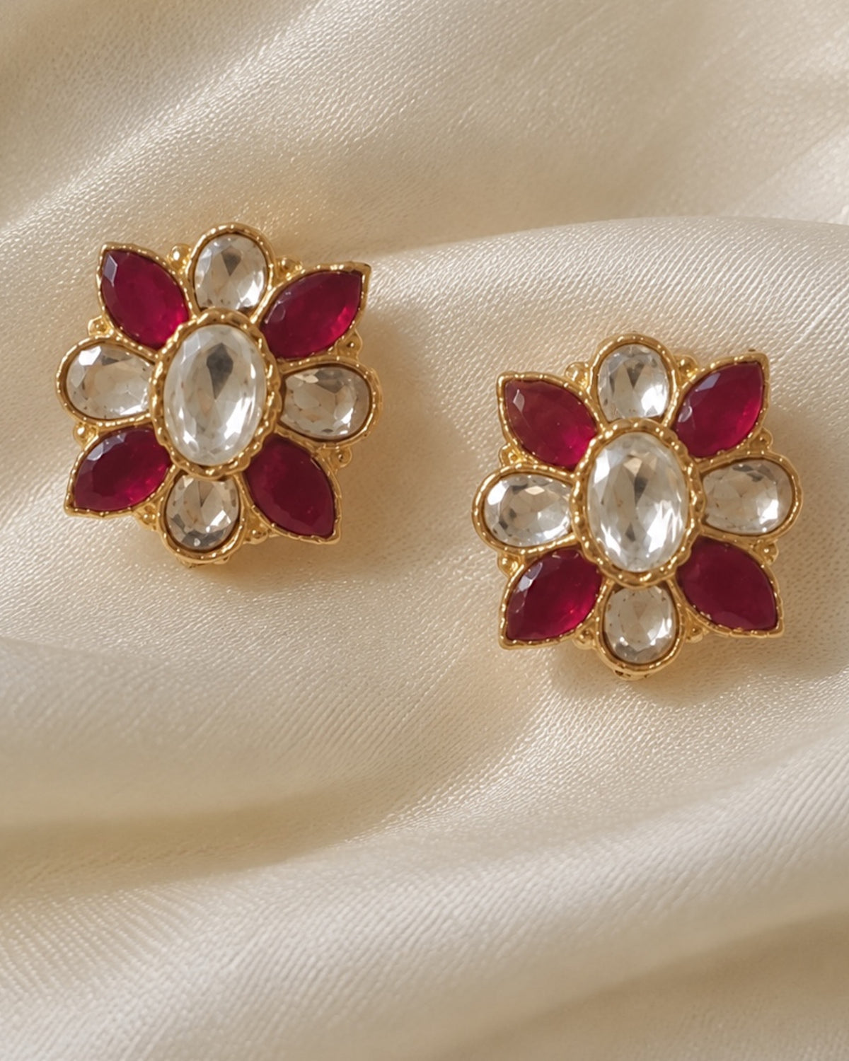 Ruby button clip ( set of 2)