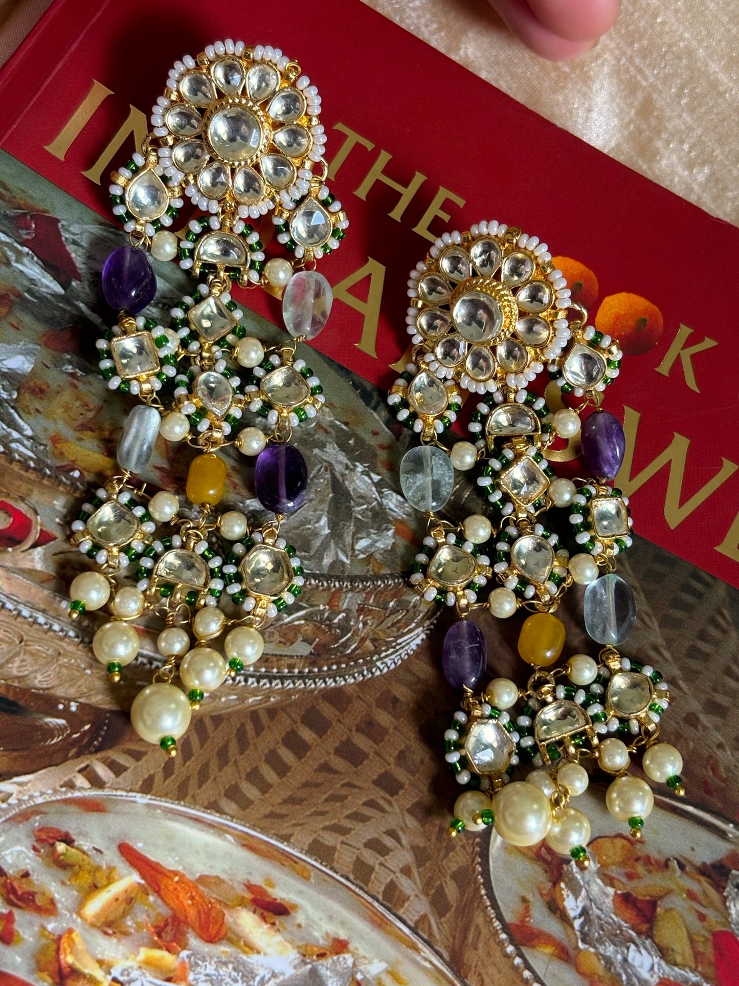Madhuri Kundan long earirngs