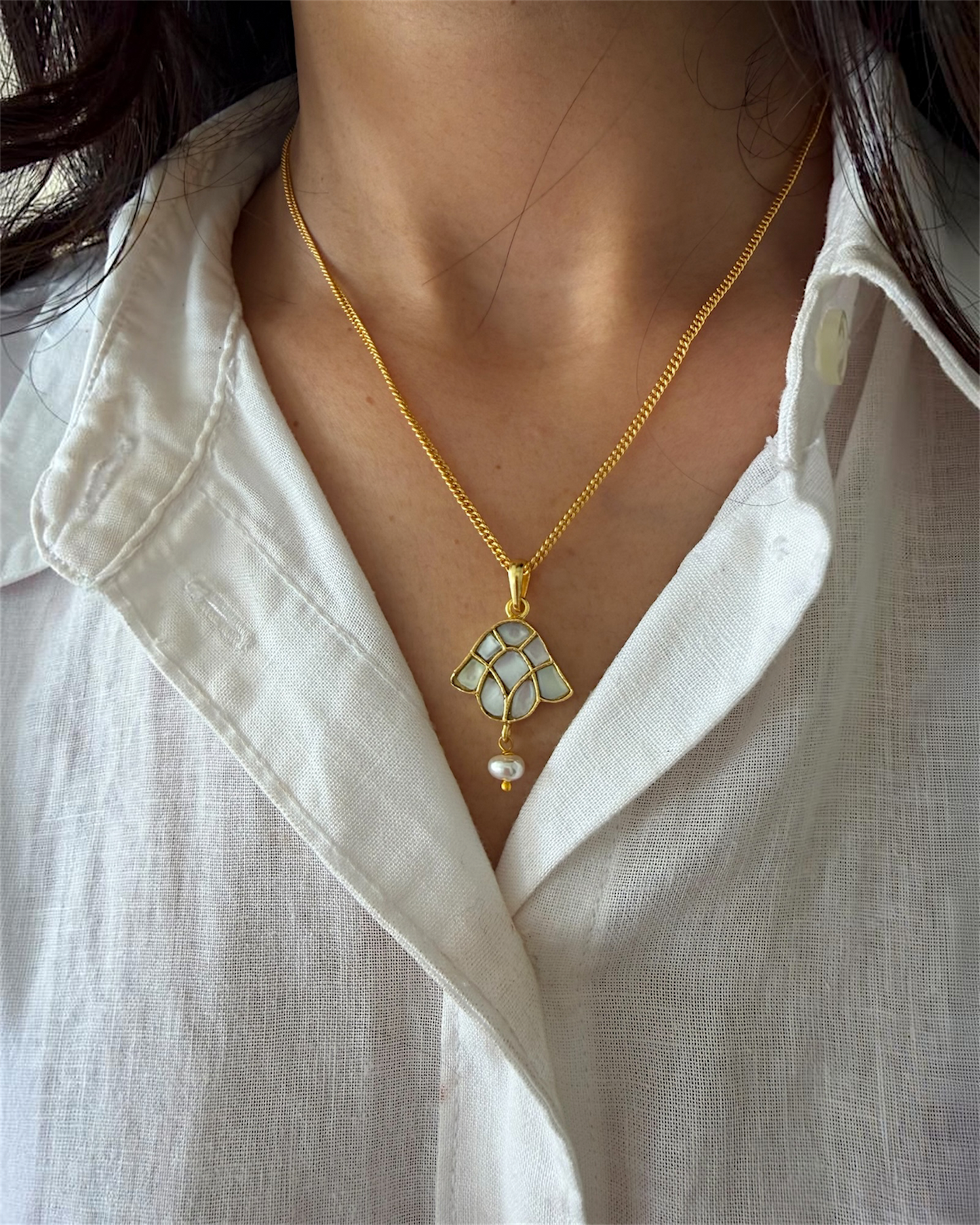 Ivory Lotus Petal Neckpiece