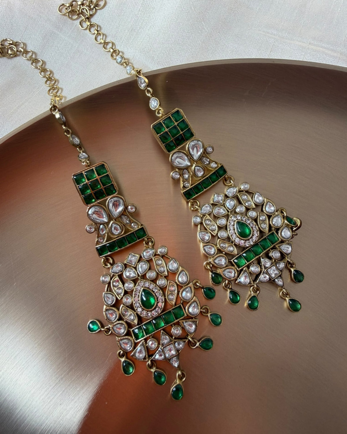 Kritika earrings with ear chain
