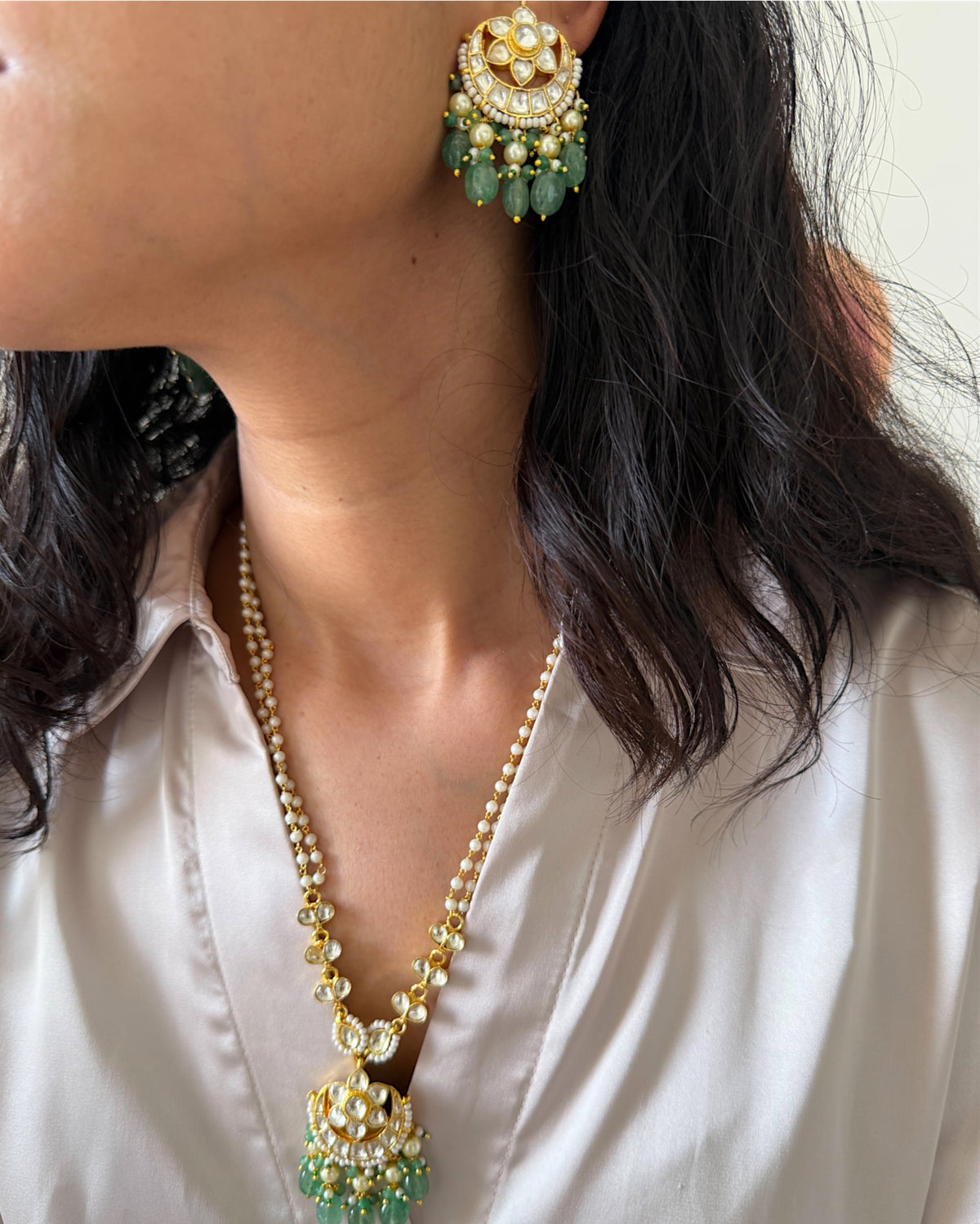 Udaipur basra pearl necklace set