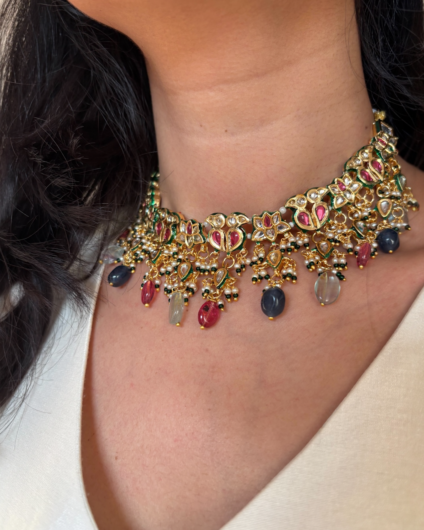 Sumedha Kundan Necklace with earrings