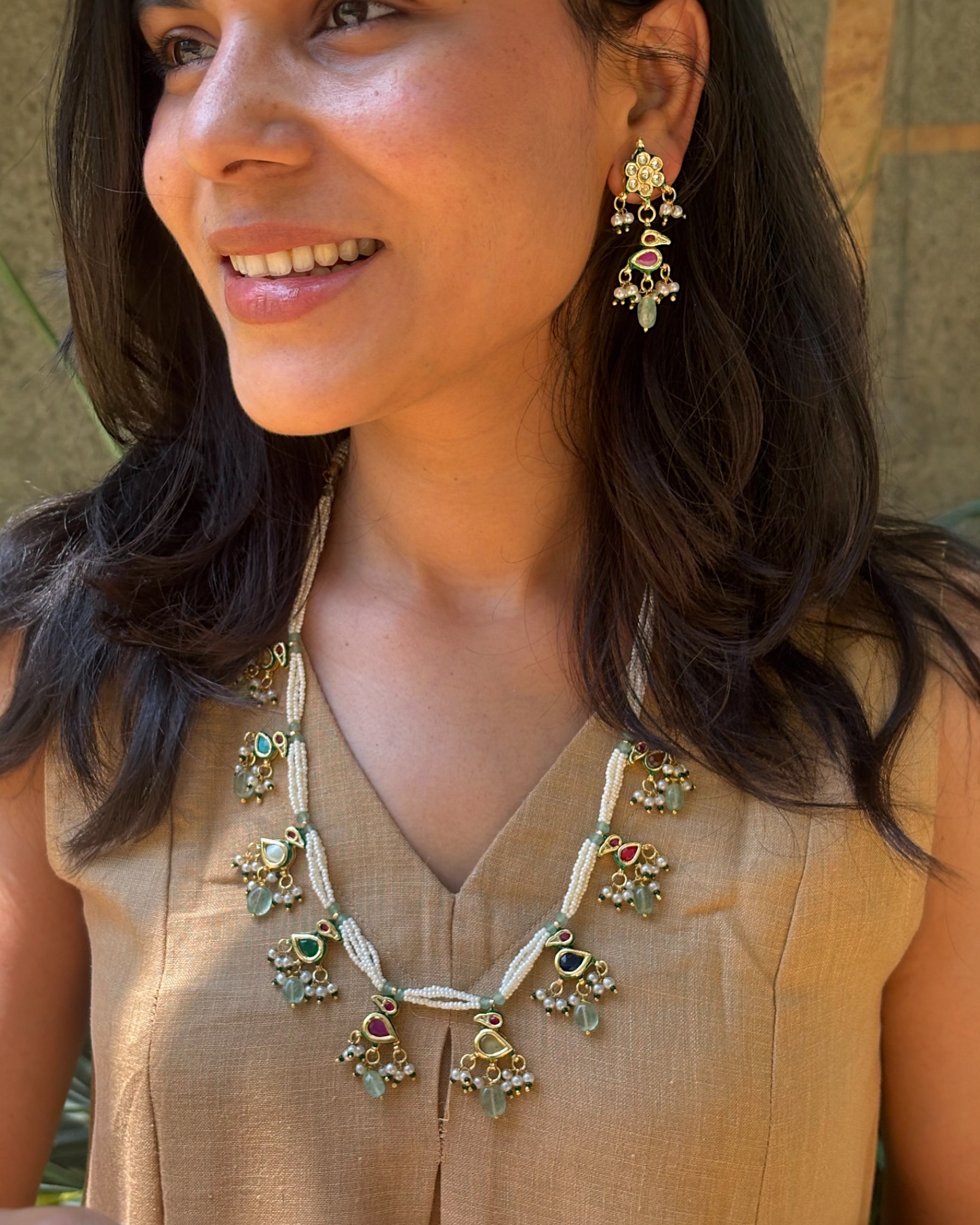 Navratna Chidiya Necklace Set