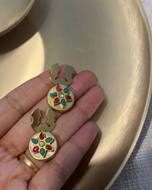 Kashi Kundan button clip (set of 2)