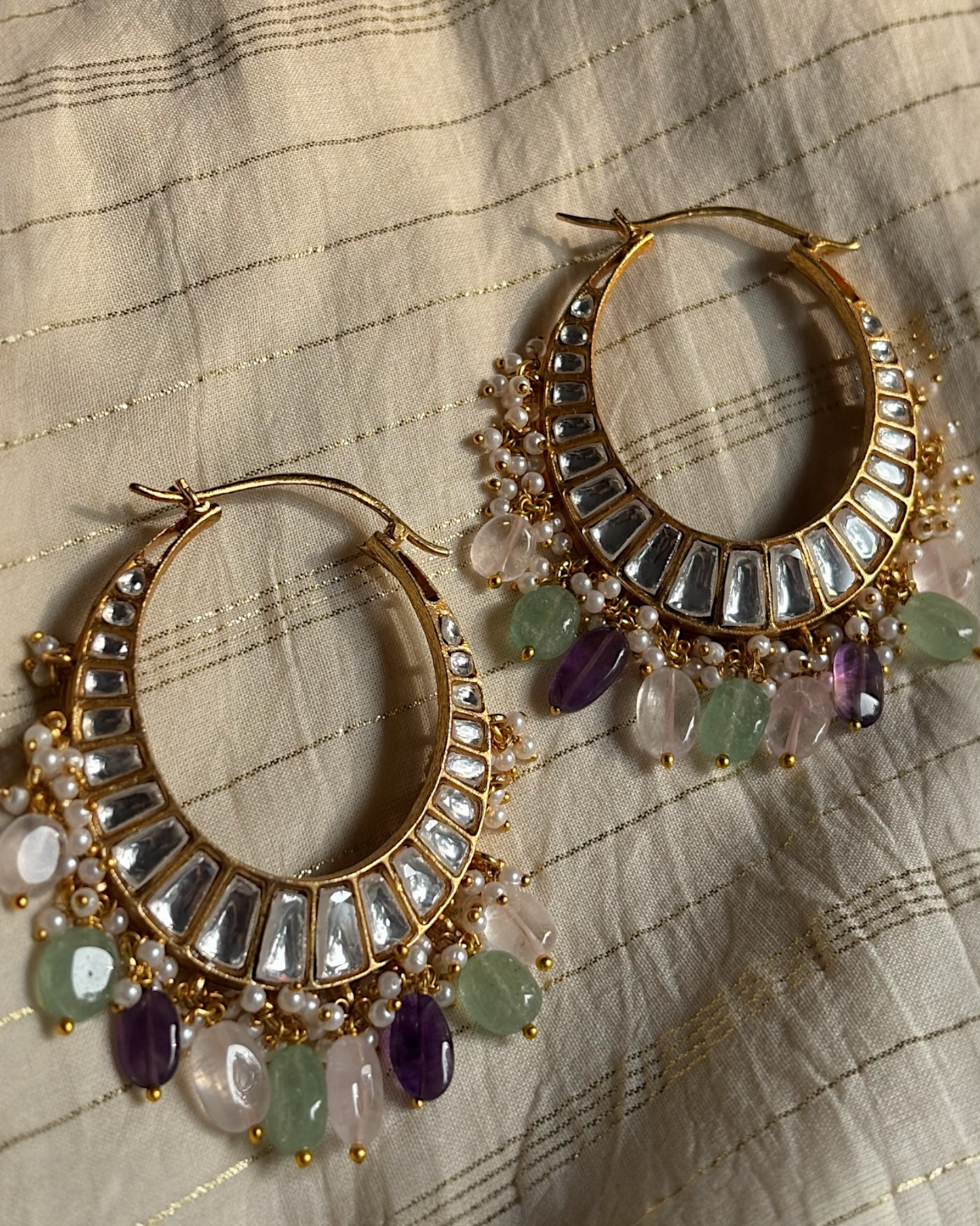 Rumi long Baalis with multicoloured stones