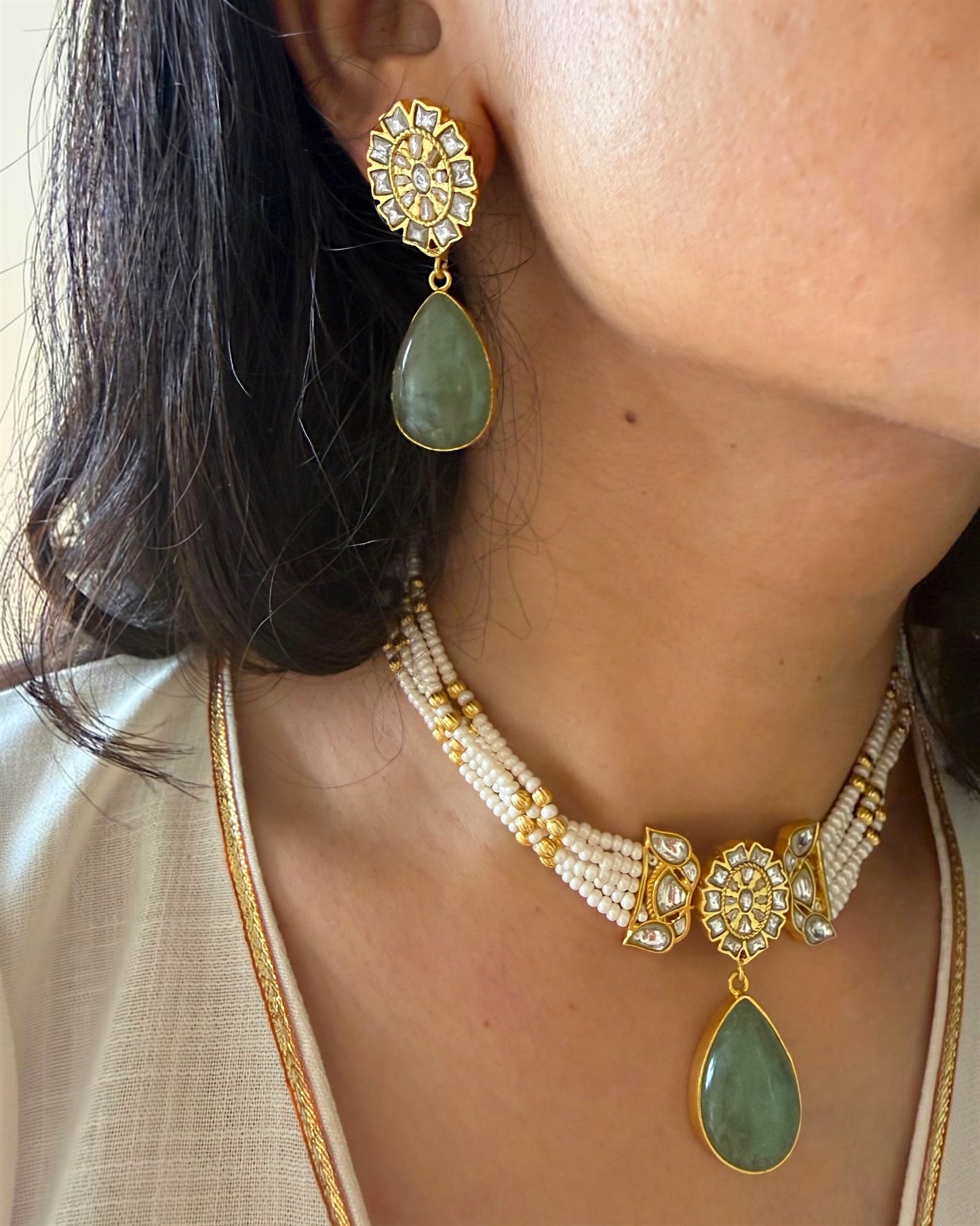 Reema Sage Green choker set