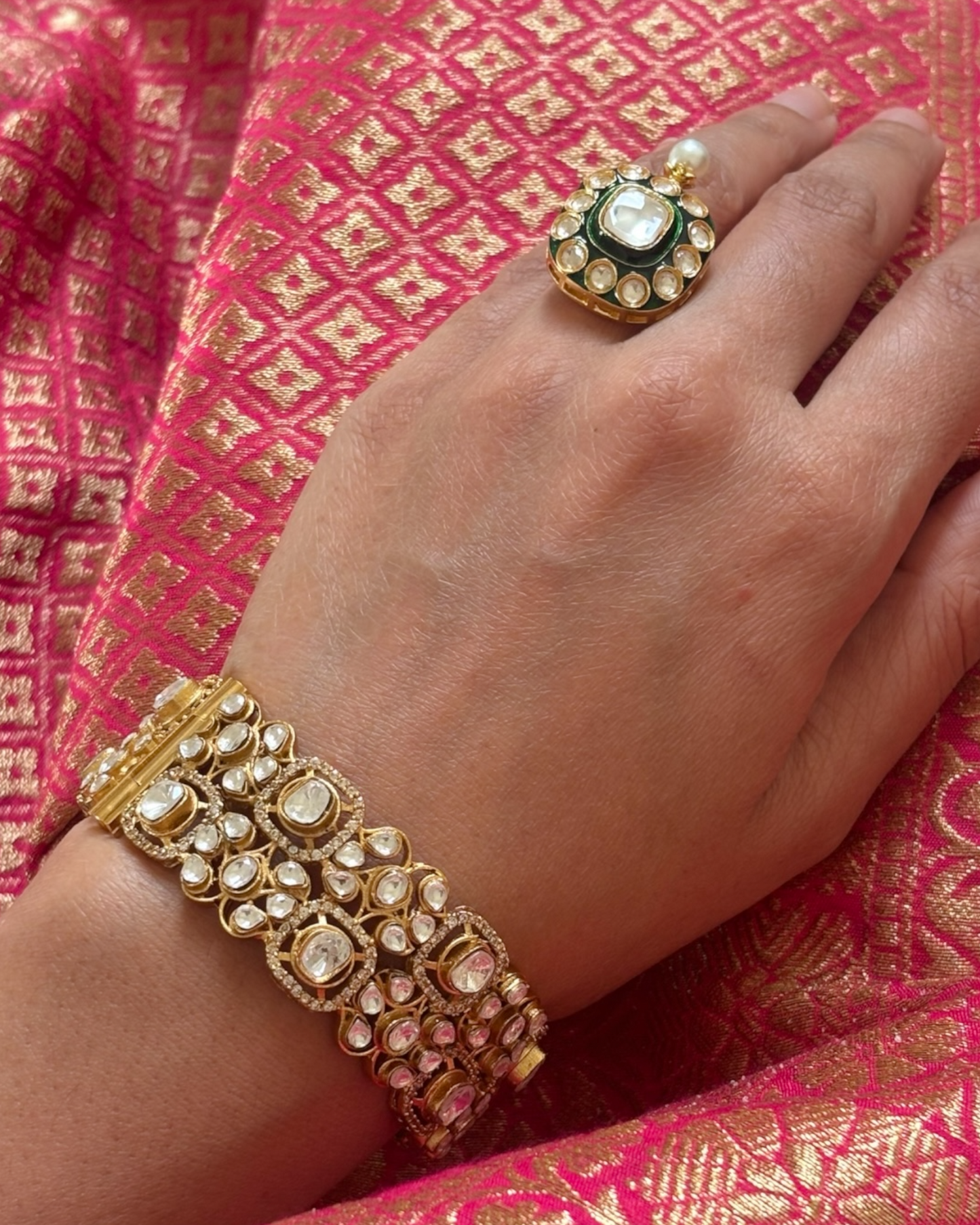 Kripa Kundan Pearl Ring