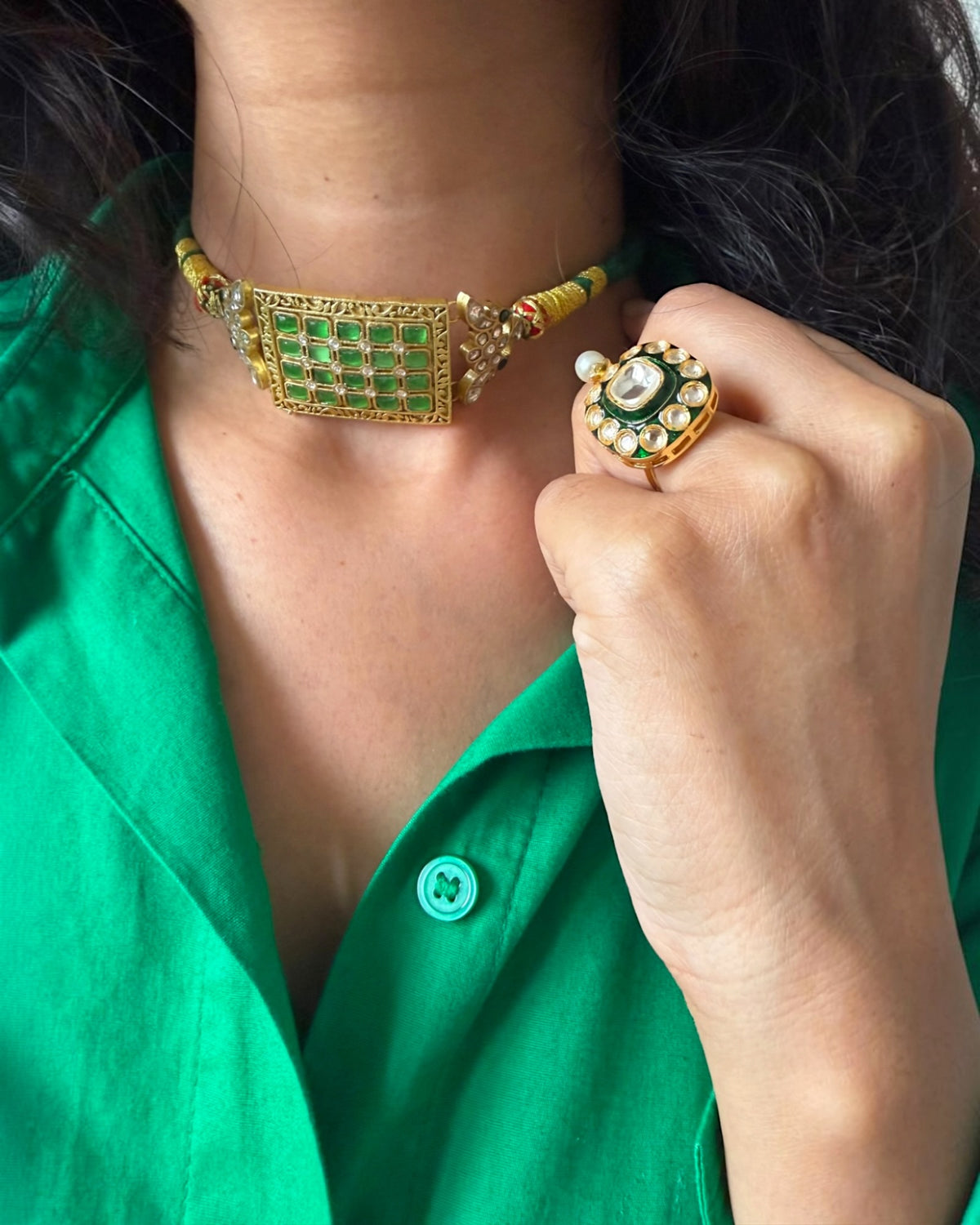 Sejal Mint green Jadau choker
