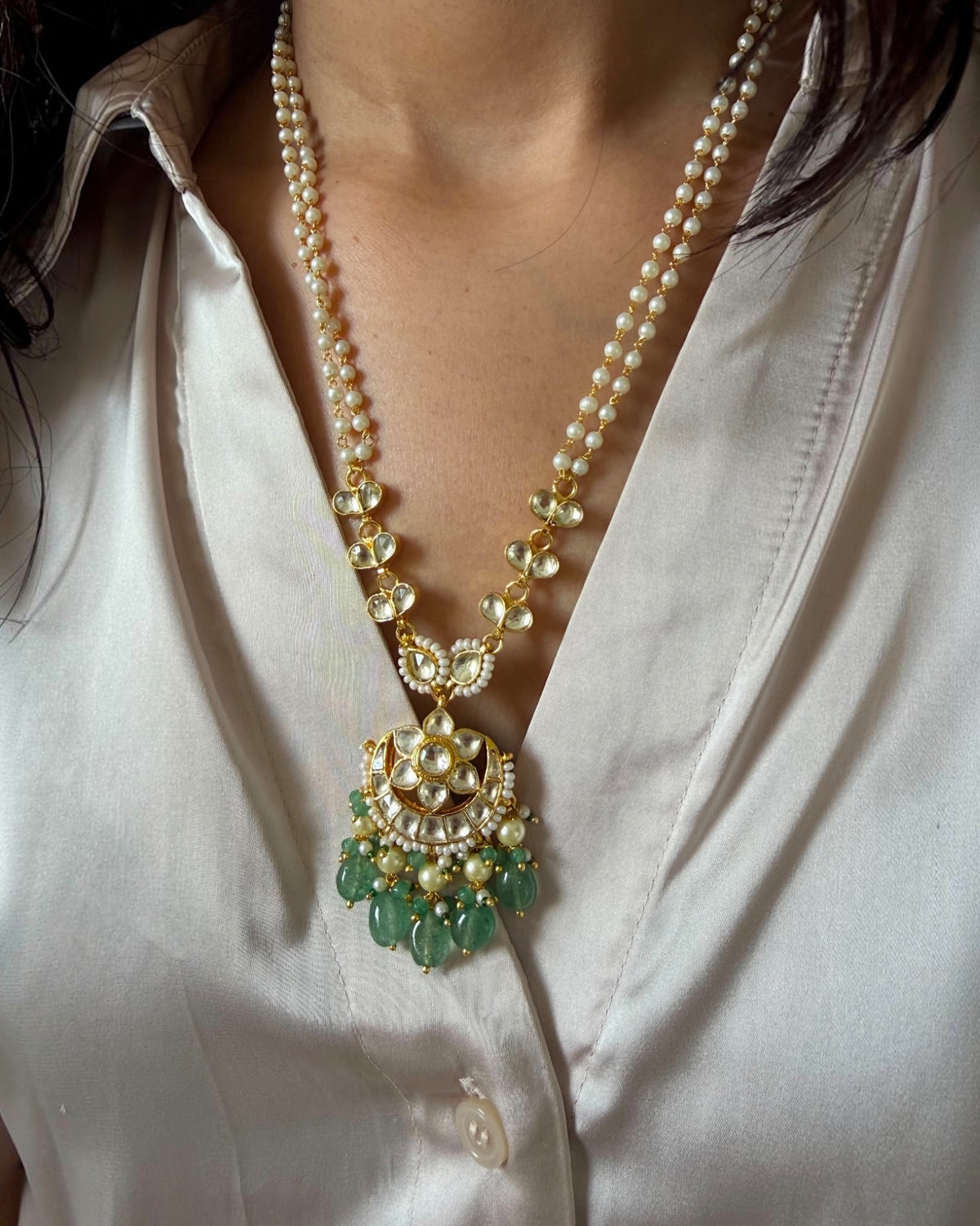 Udaipur basra pearl necklace set