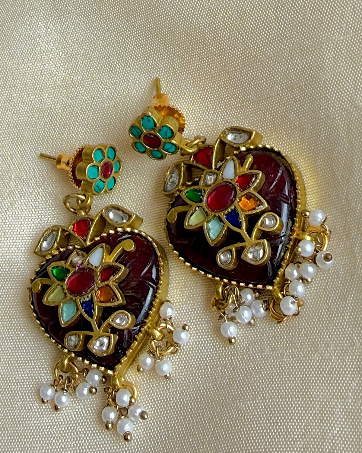 Taaj jadau earrings
