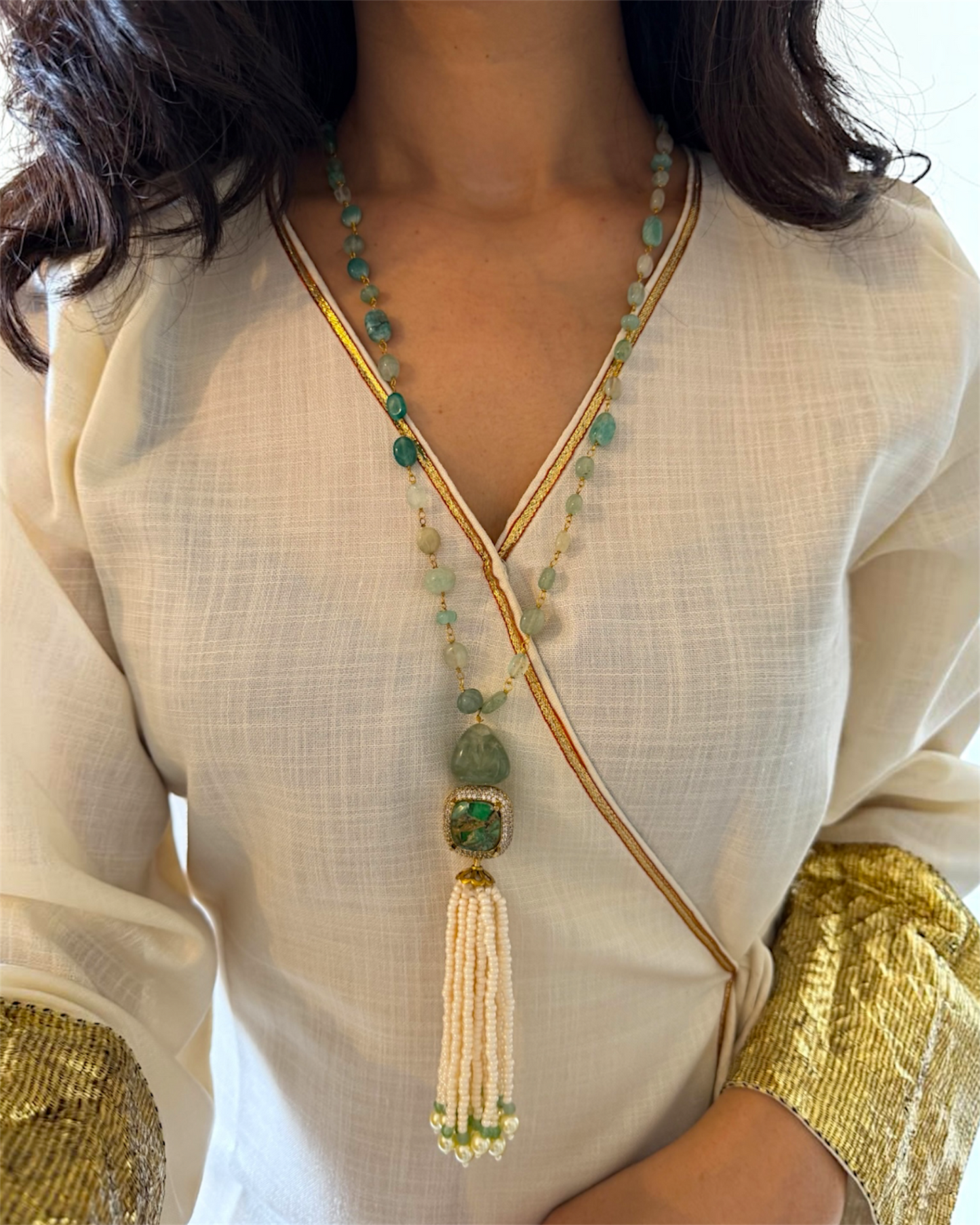 Sage Green Tassel Mala