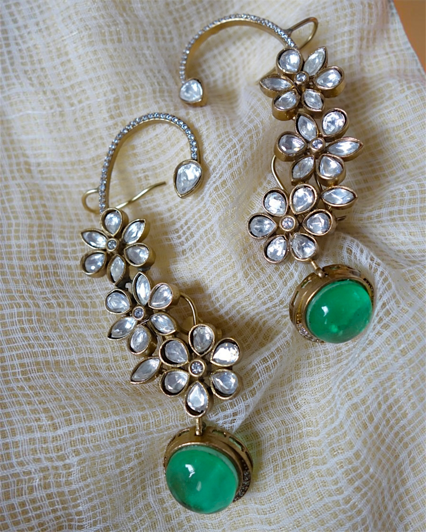 Mint green Purvi earcuff earrings