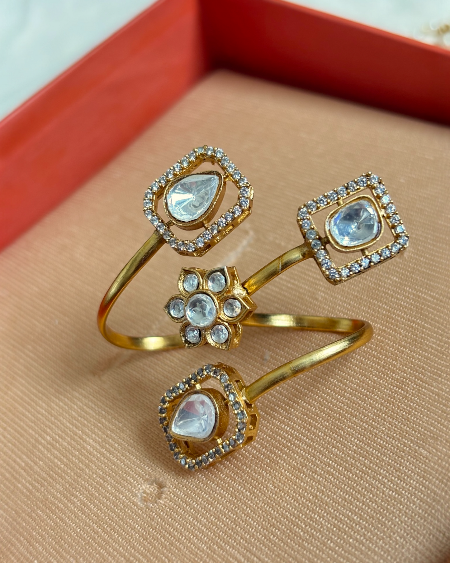 Supriya Dual Finger Kundan ring