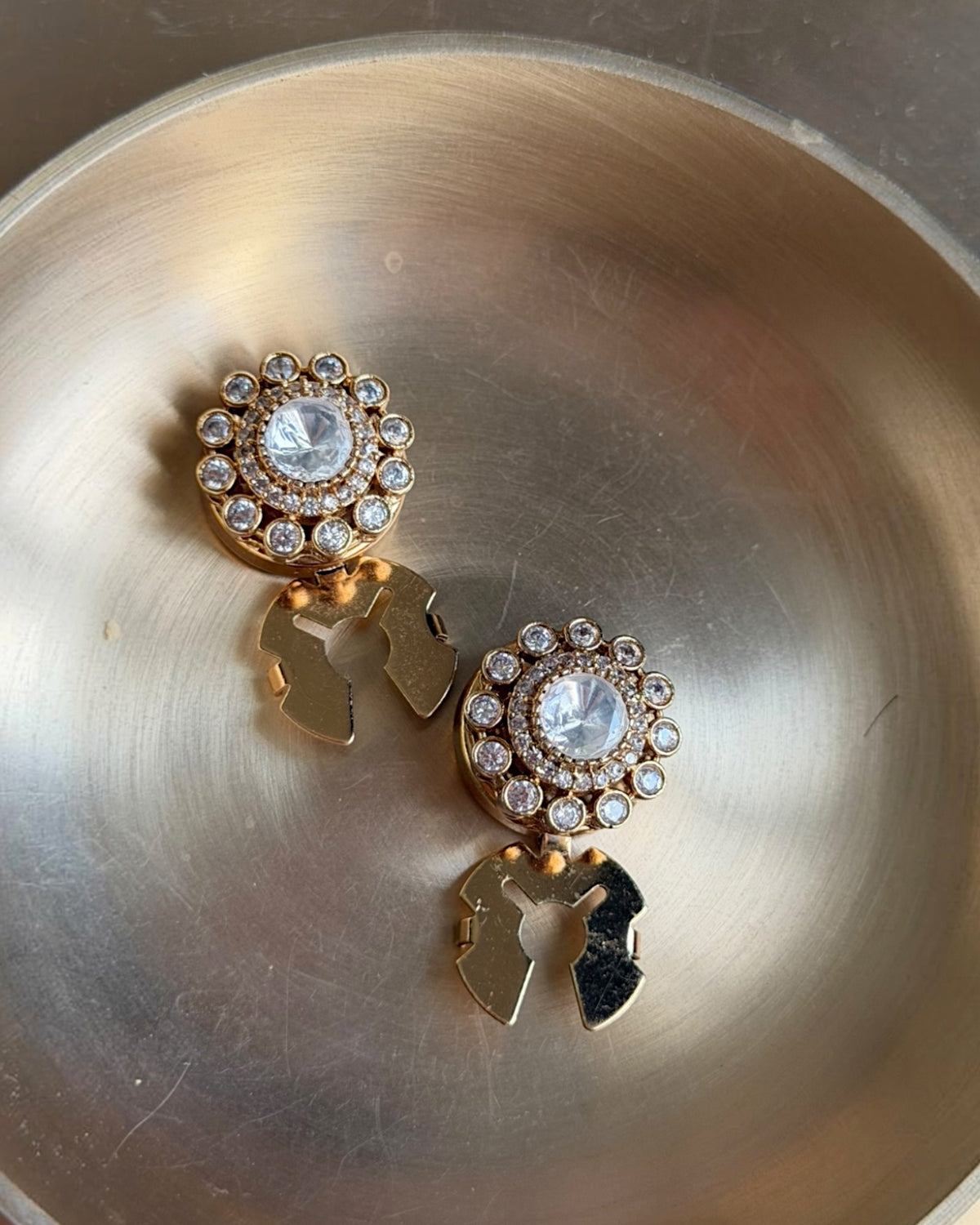 Juhi Polki button clip (set of 2)